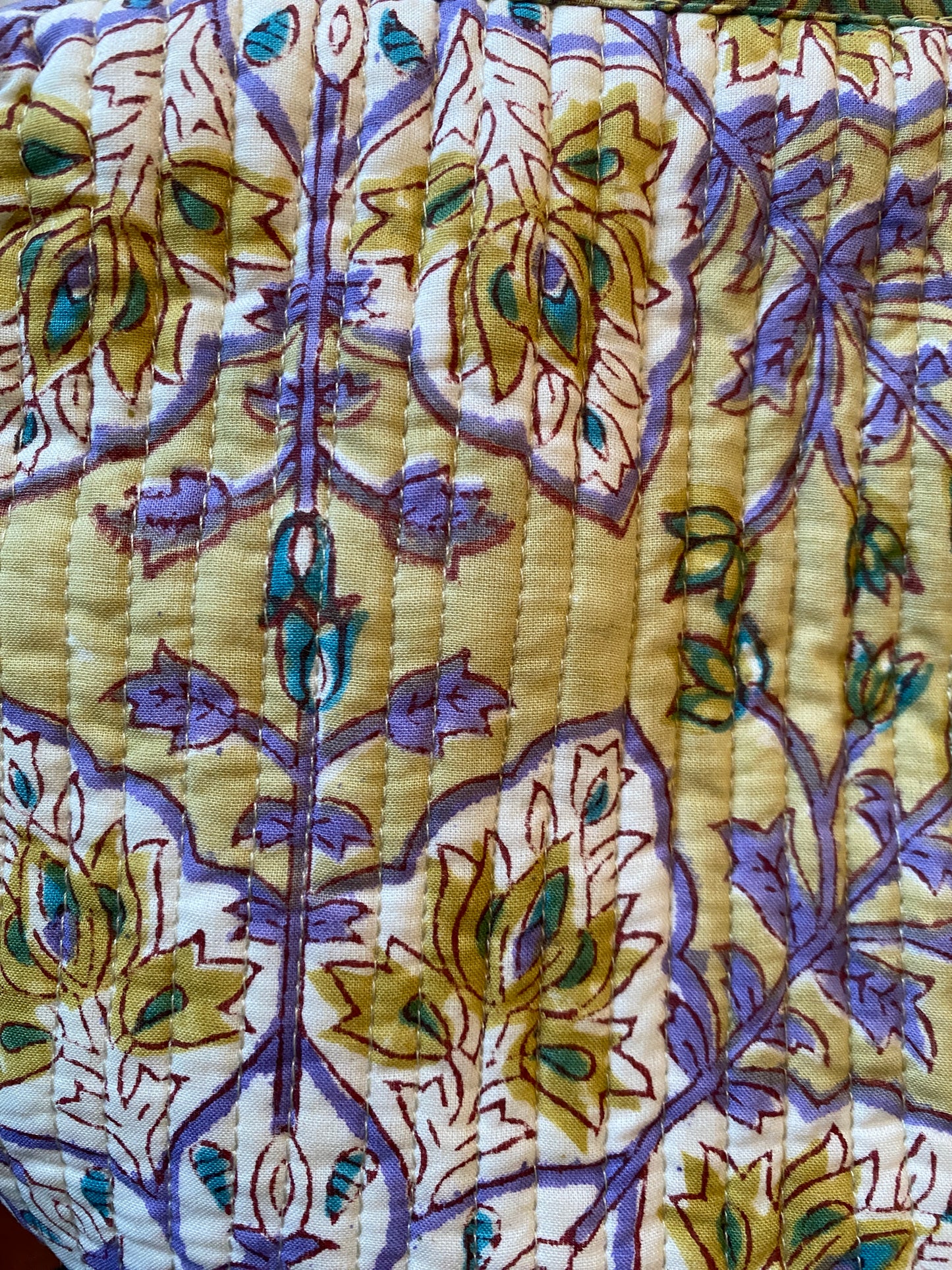 Spring Garden handblock print cosmetic bags