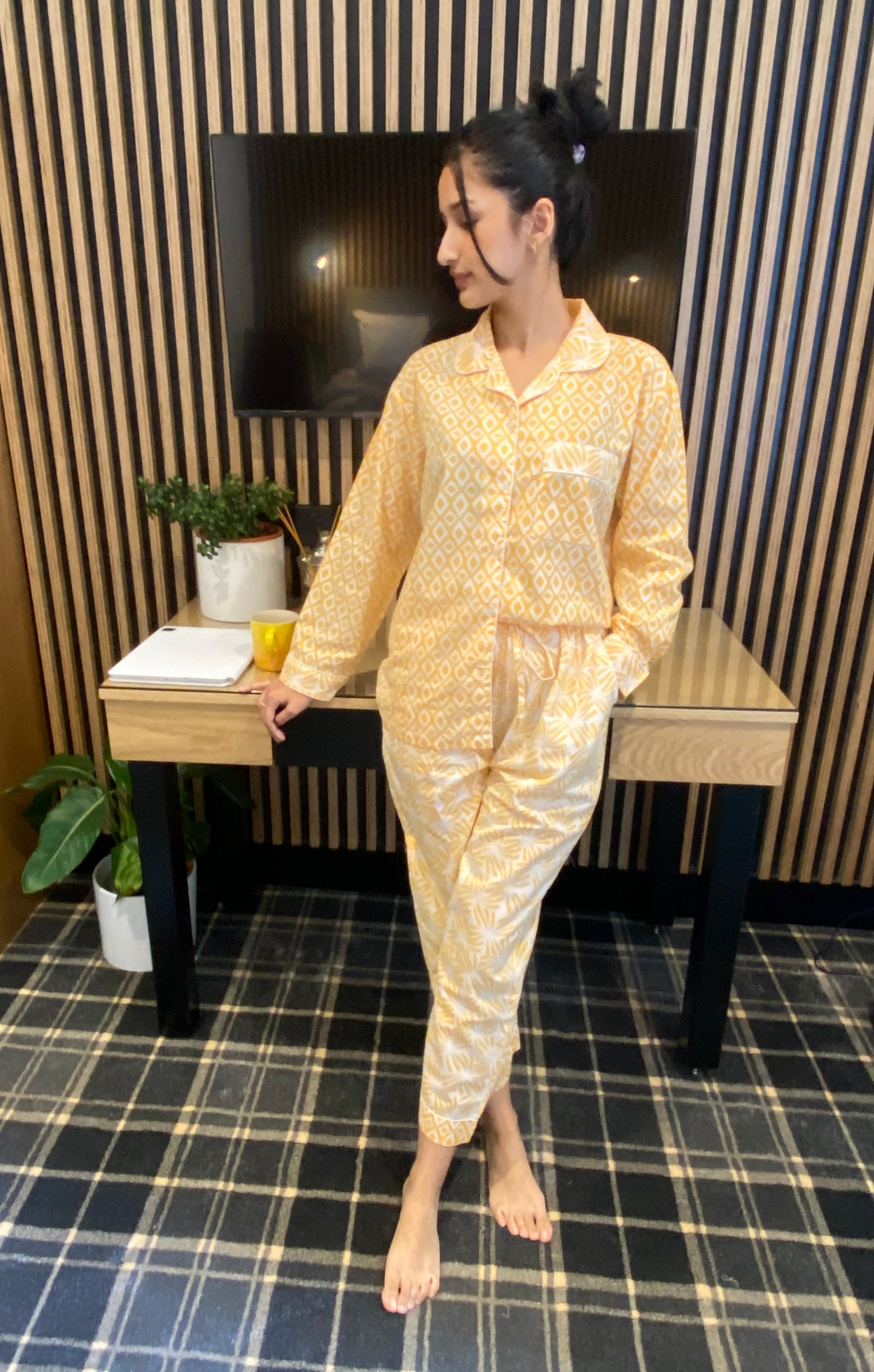 Dandelion Yellow handblock print Pyjama set