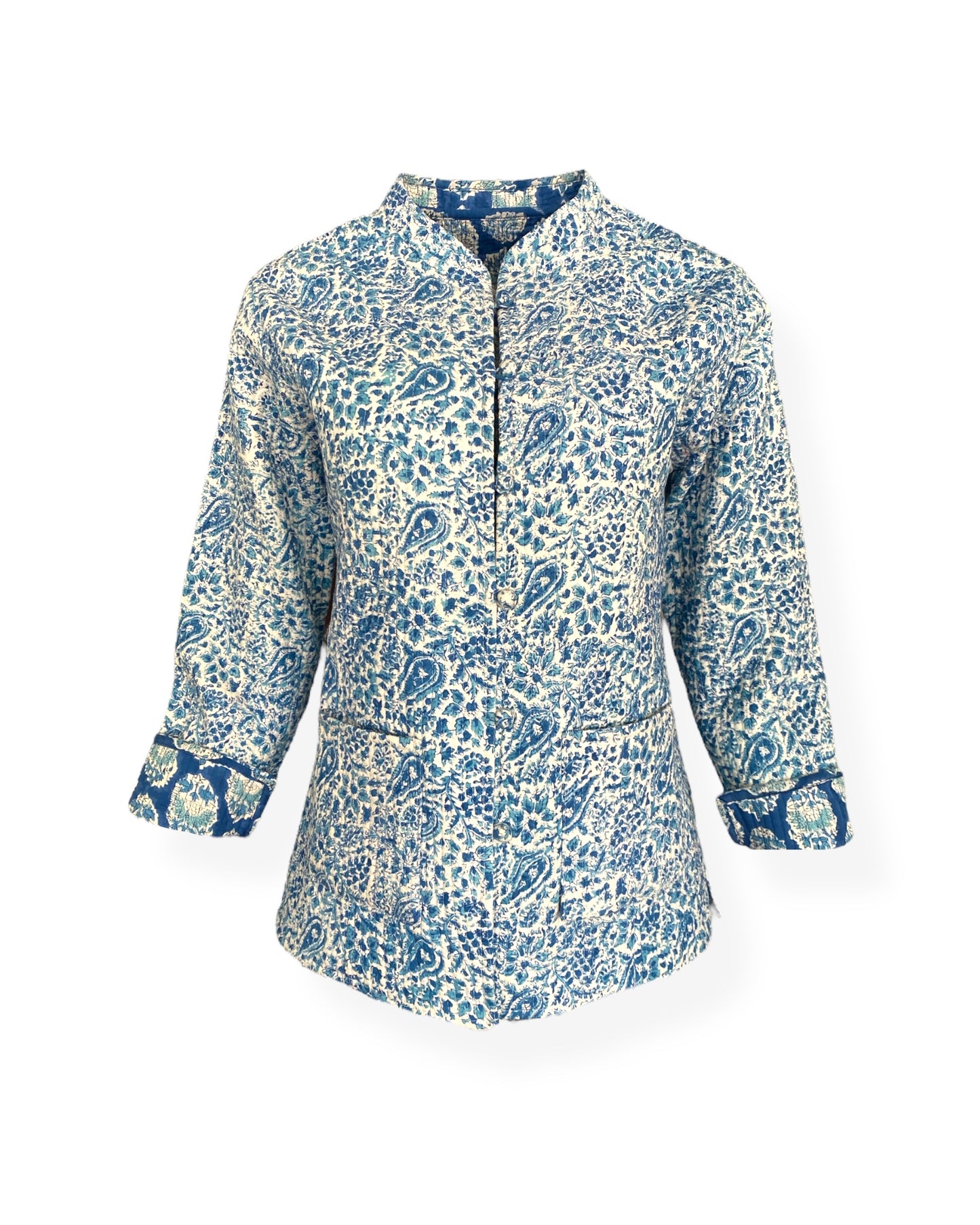 Neelam(Blue) Booti print Reversible jacket