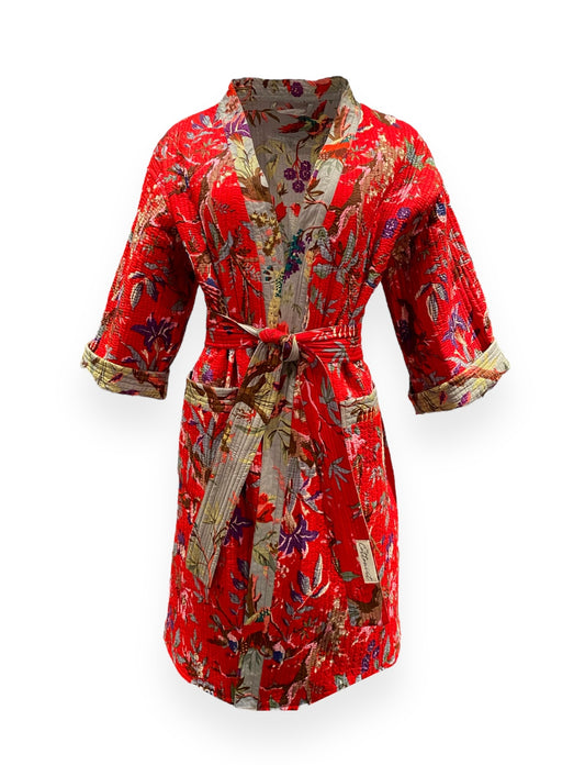 Laal bagh Reversible Quilted Kimono robe