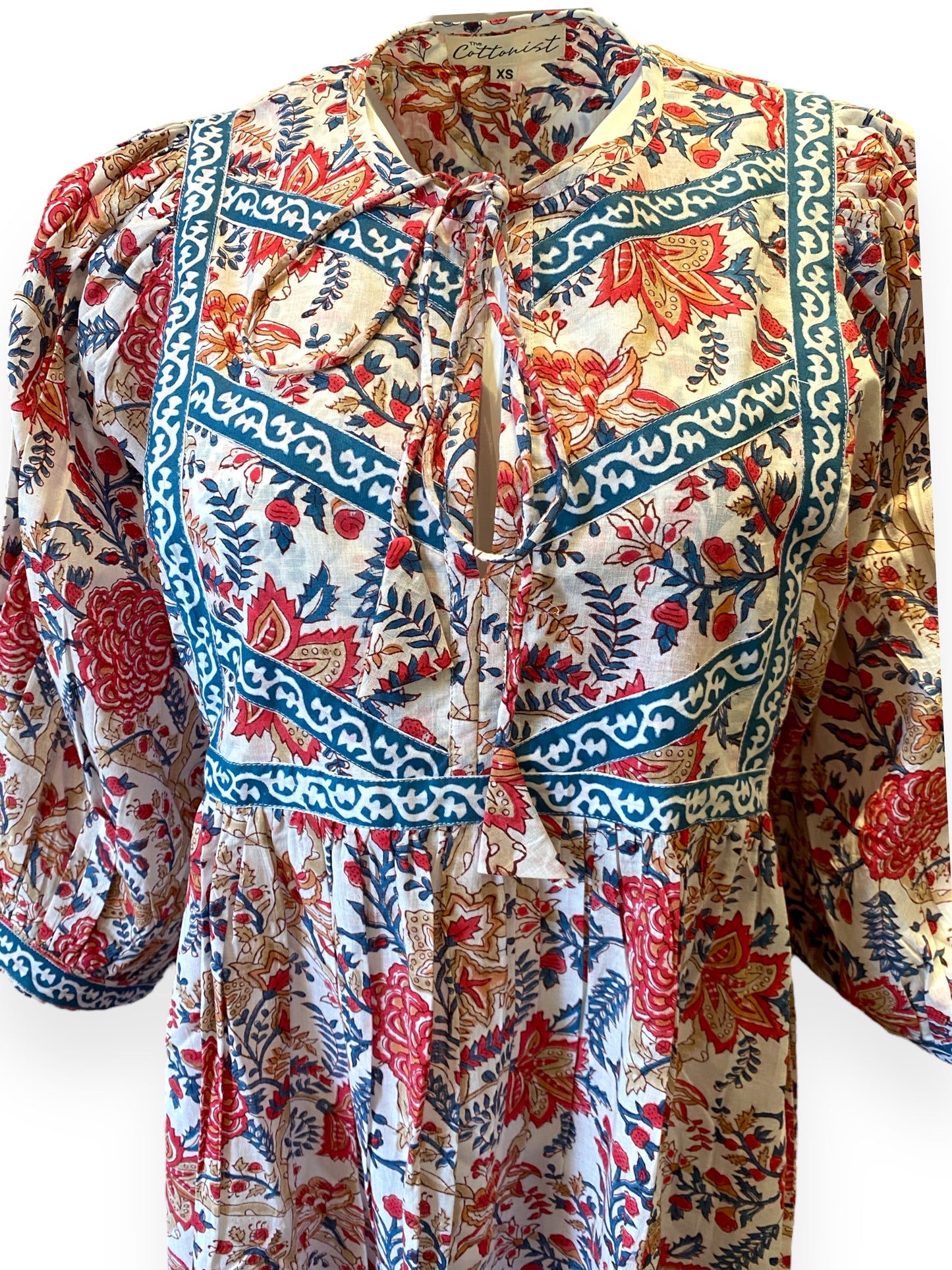 Red & Blue Vera Midi Dress