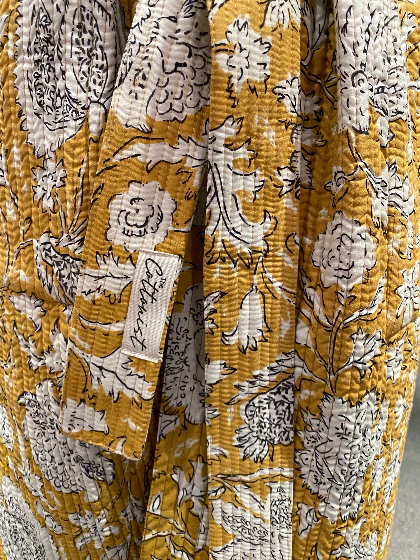 Ochre and Ivory Reversible Quilted Kimono robe