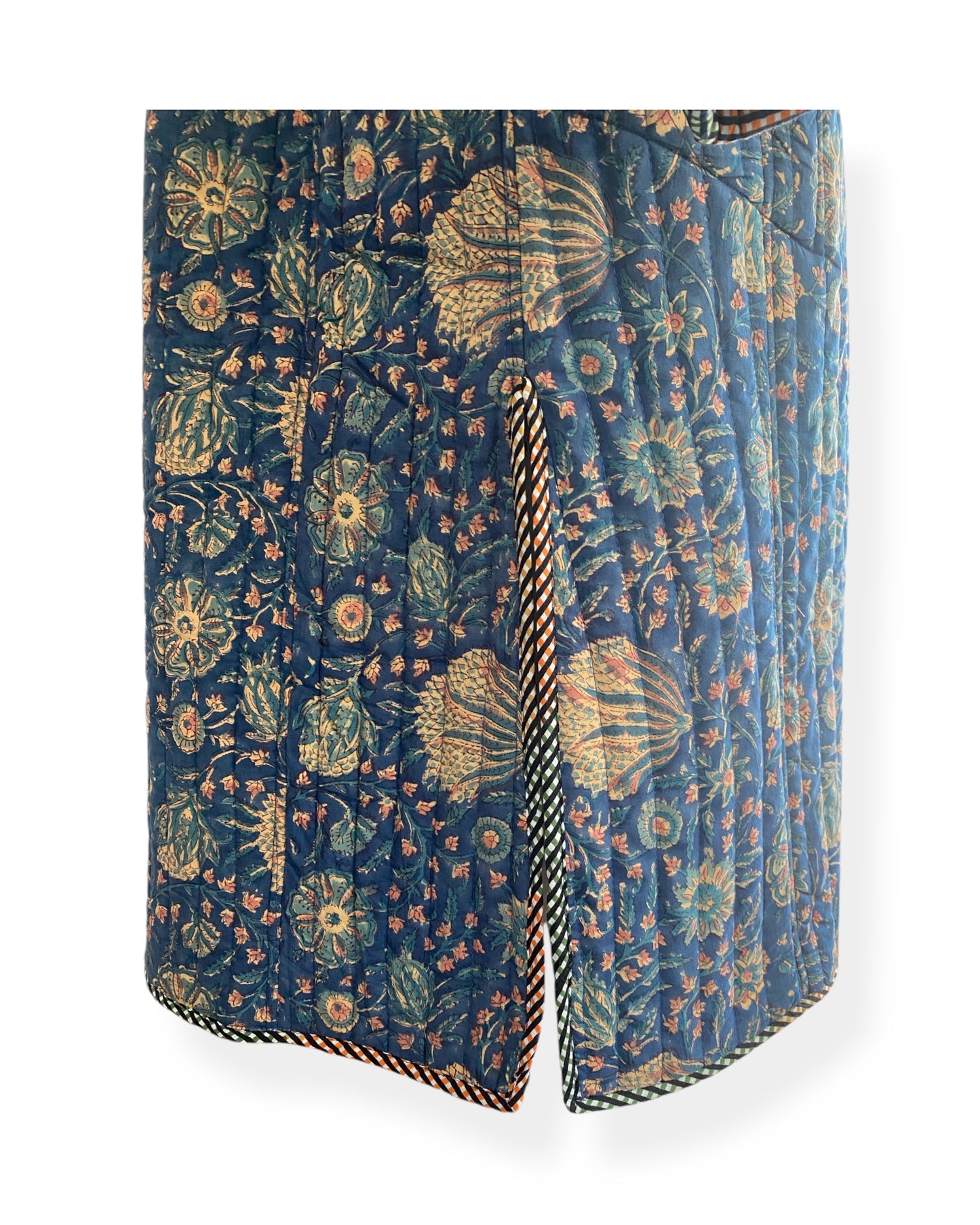 Inky Blue Flora Quilted Jacket