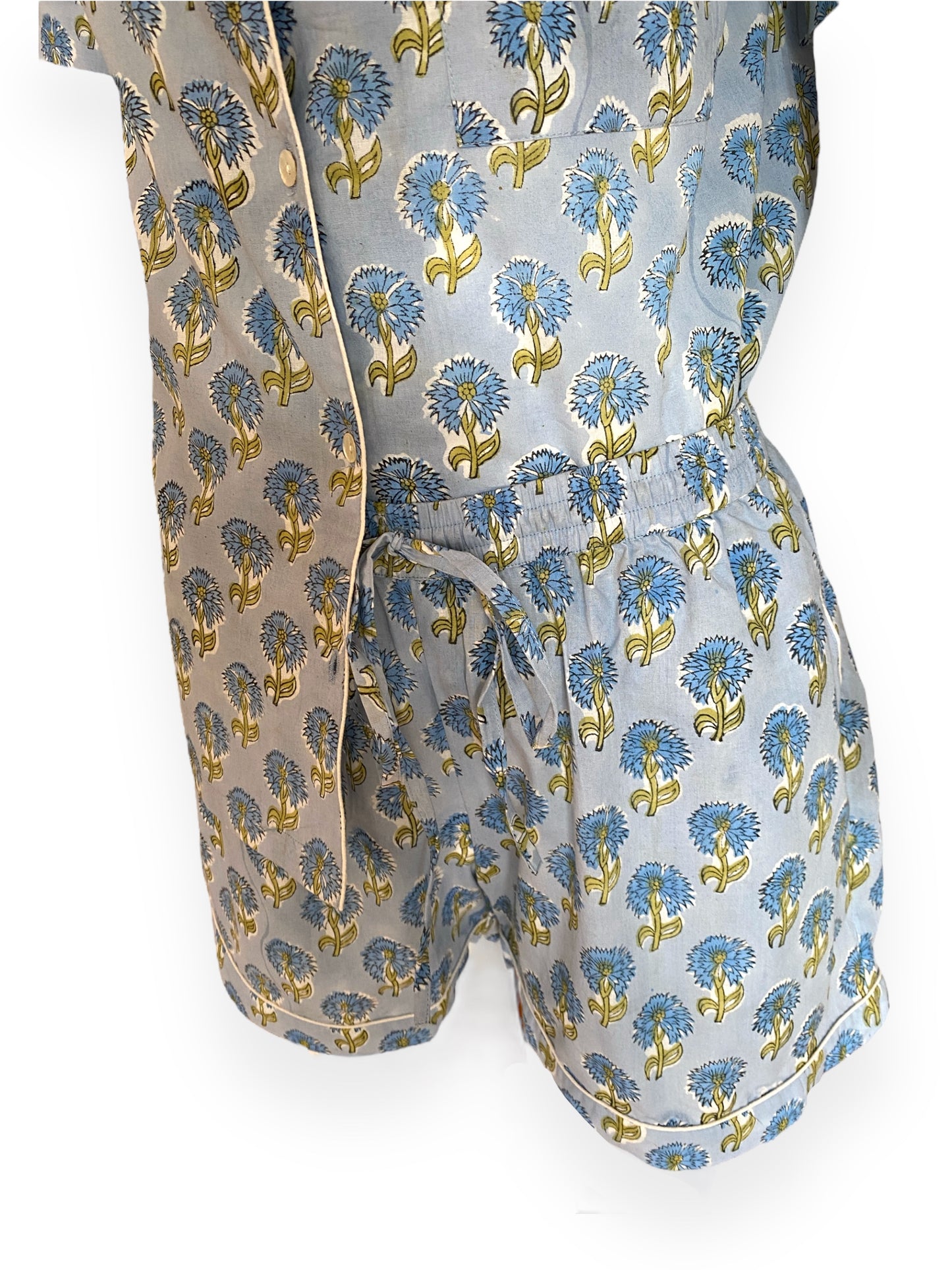 Sky blue Carnation Shorts set