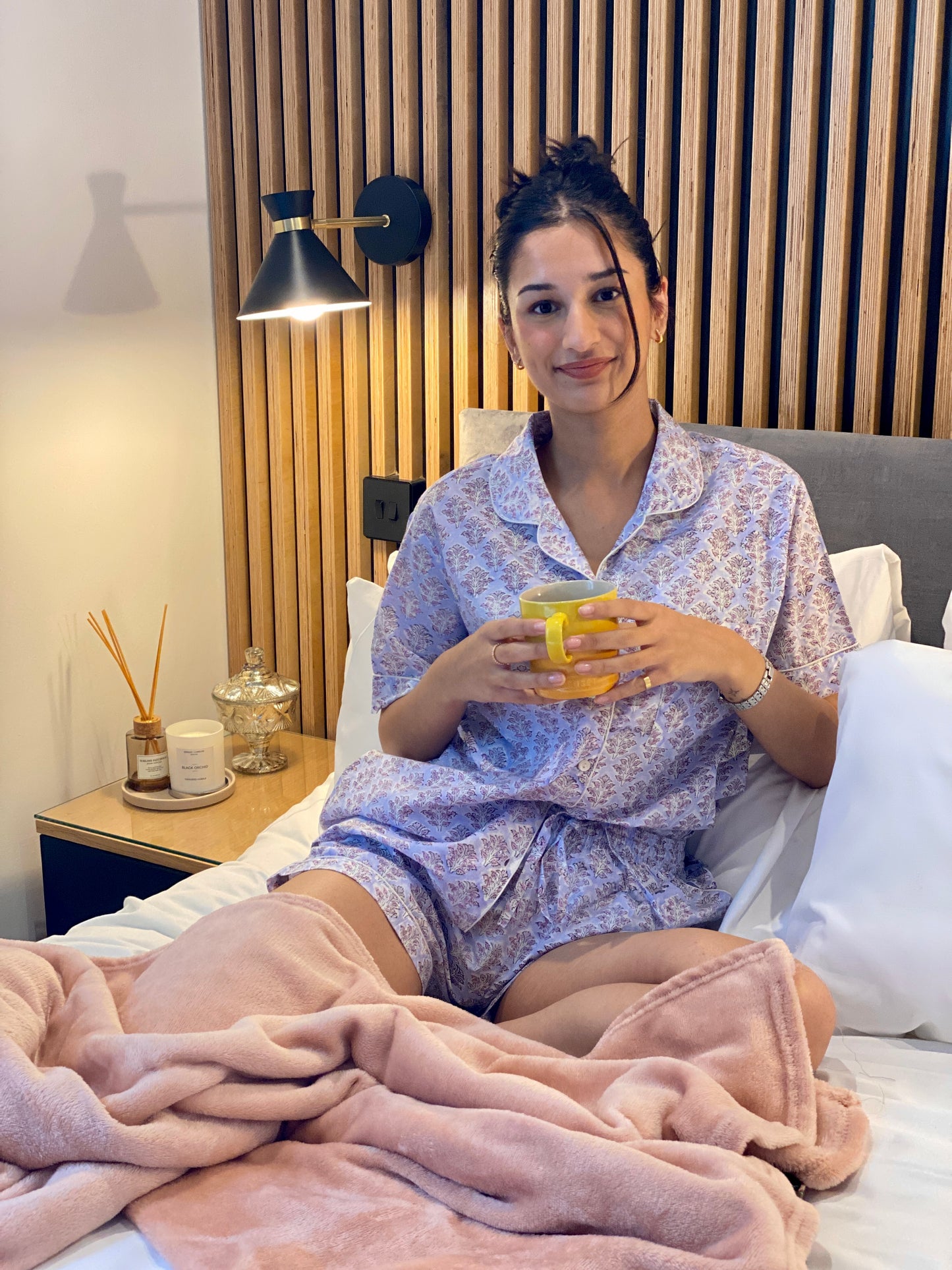 Pale Lavender Pink booti shorts set