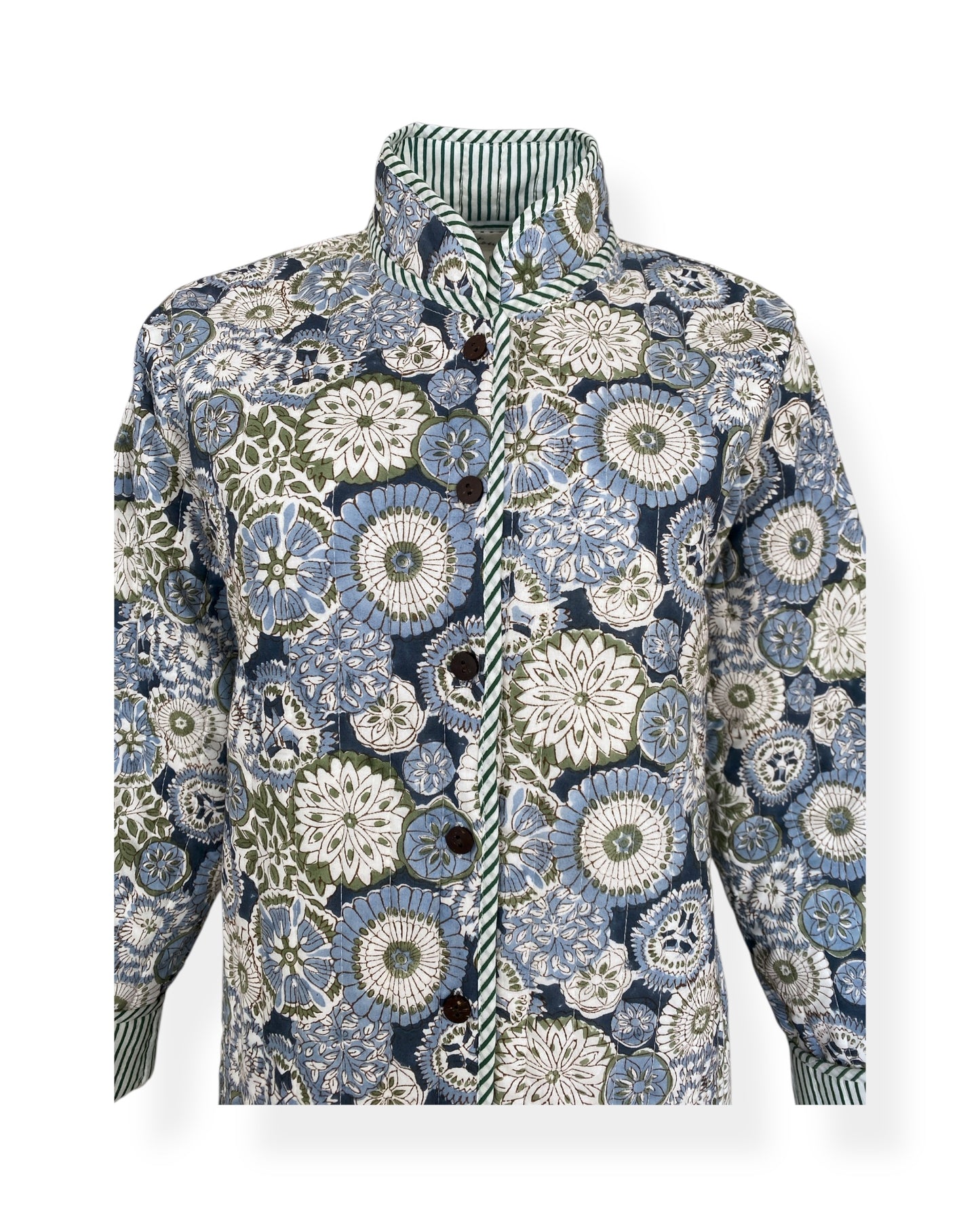 Blue Daisies Flora Quilted Jacket