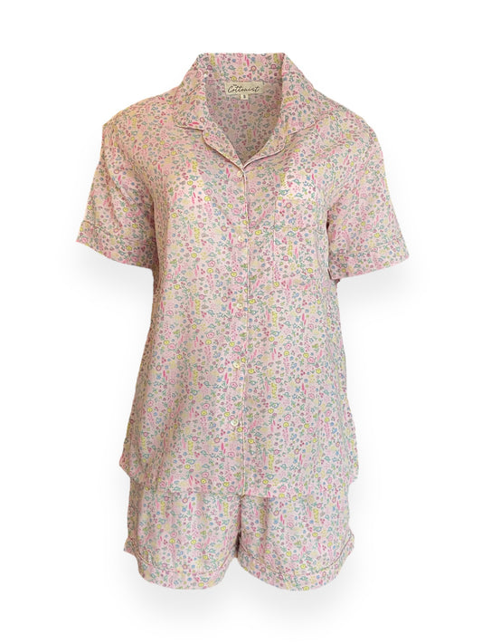 Soft Pink & Lemon Ditsy print Shorts set