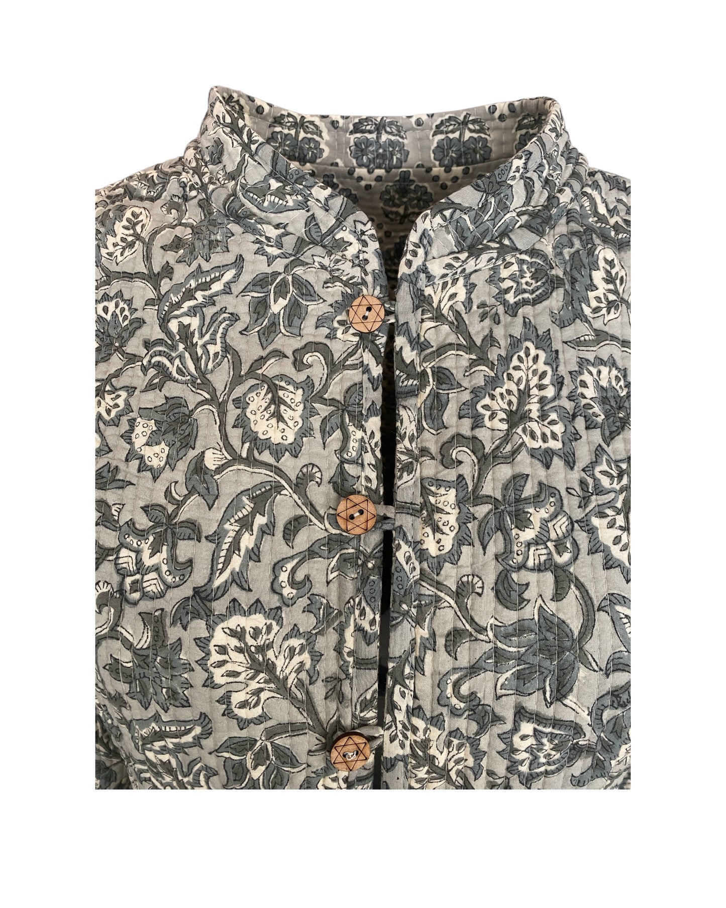 Grey Booti print Reversible jacket