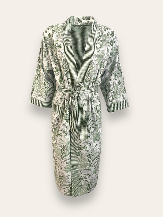 Turf Green Jungle/strip Reversible Cotton robes