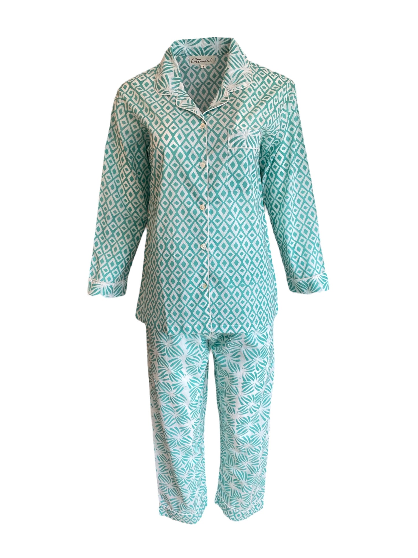 Fresh Mint handblock print Pyjama set
