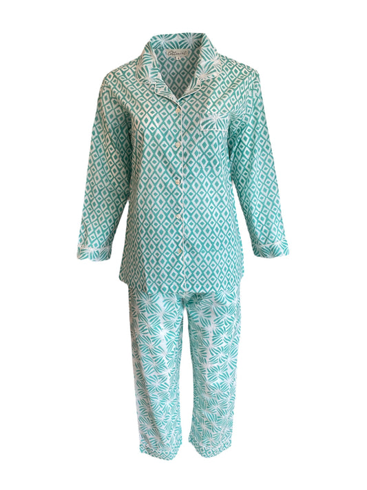 Fresh Mint handblock print Pyjama set