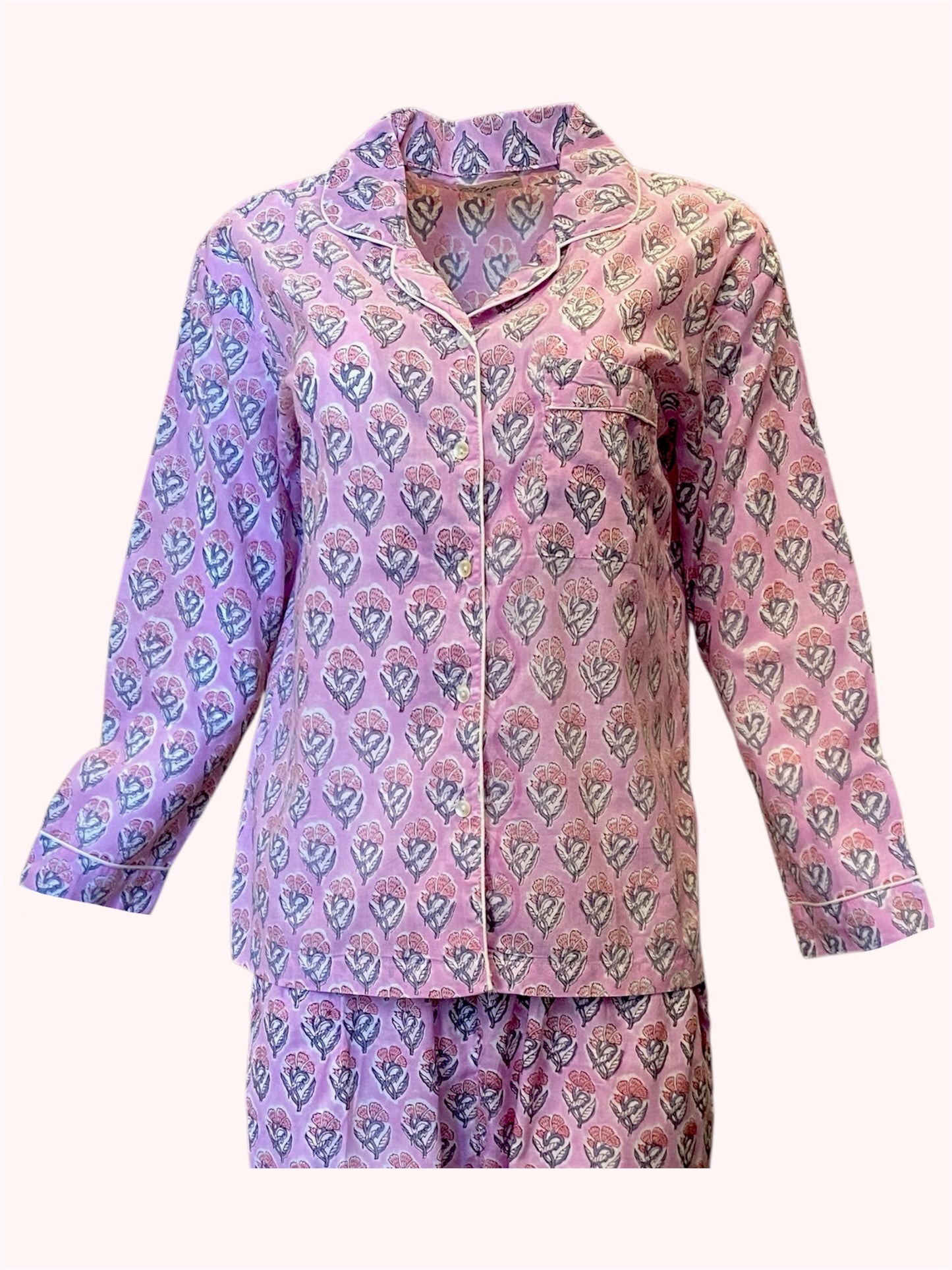 Pretty Pink Booti handblock print Pyjama set