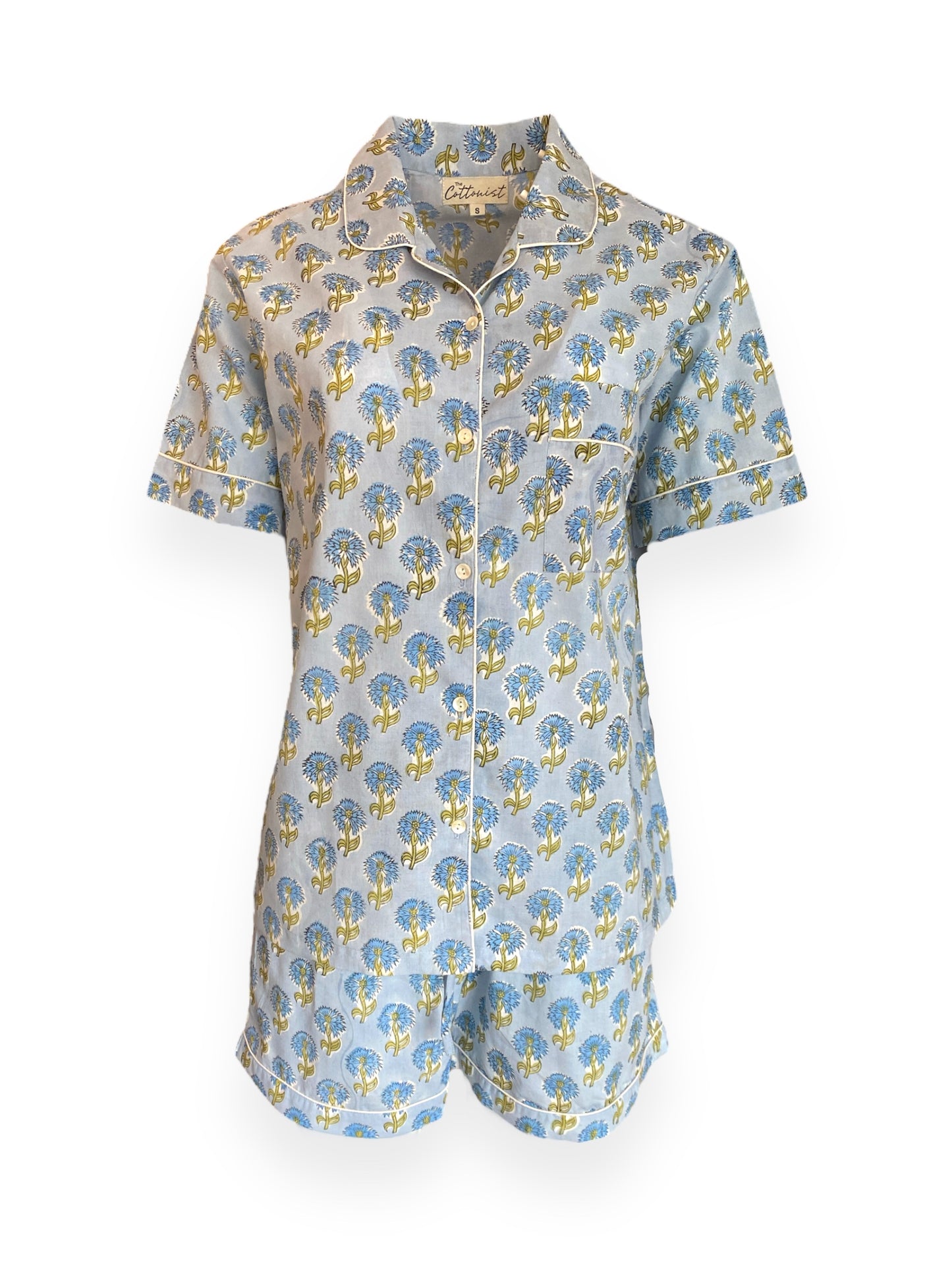 Sky blue Carnation Shorts set