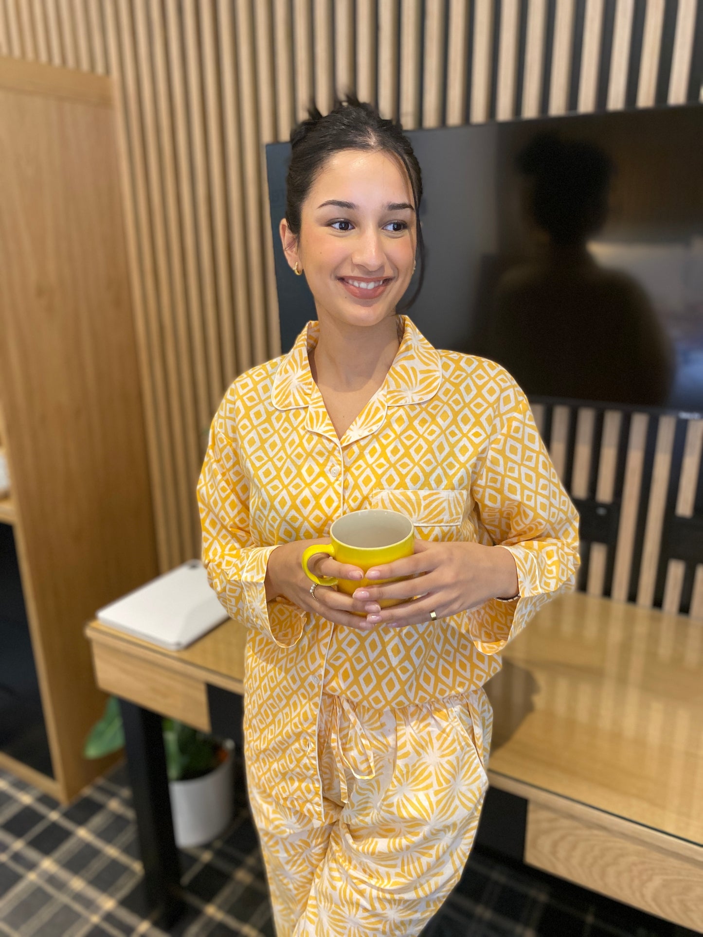 Dandelion Yellow handblock print Pyjama set