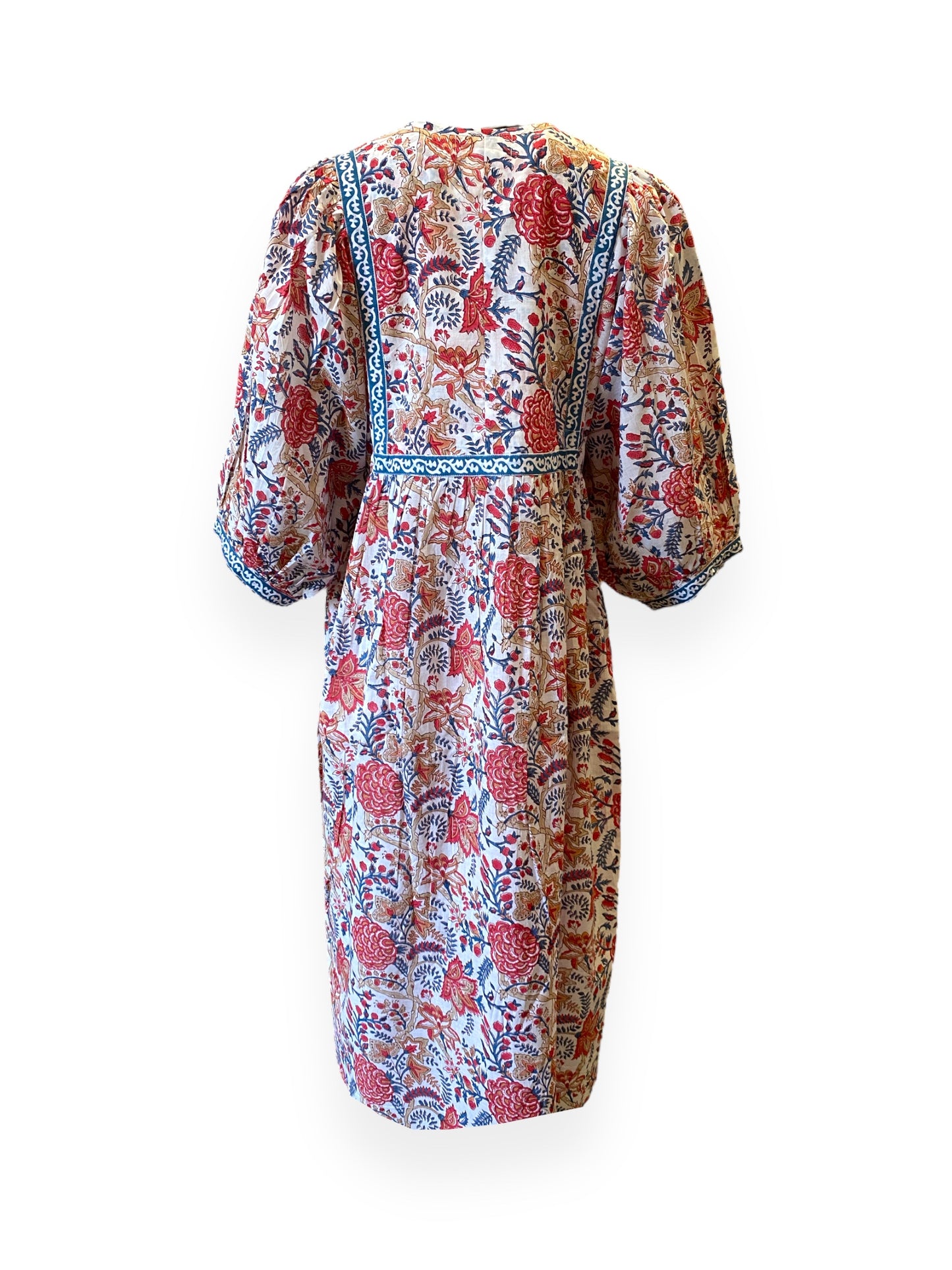 Red & Blue Vera Midi Dress