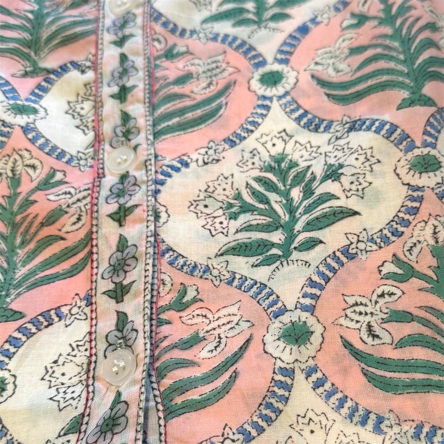 Sage and Blush blooms print top