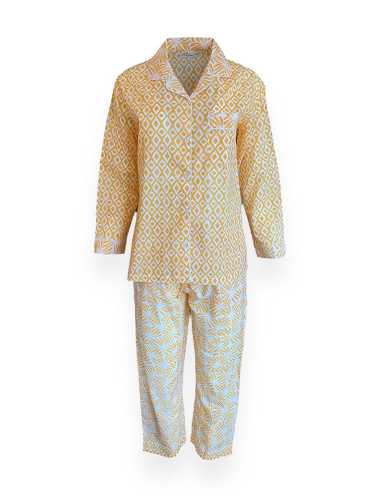 Dandelion Yellow handblock print Pyjama set