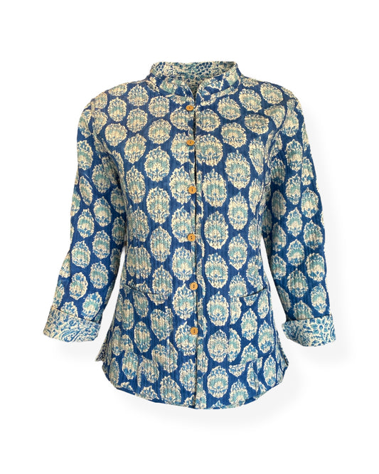 Neelam(Blue) Booti print Reversible jacket
