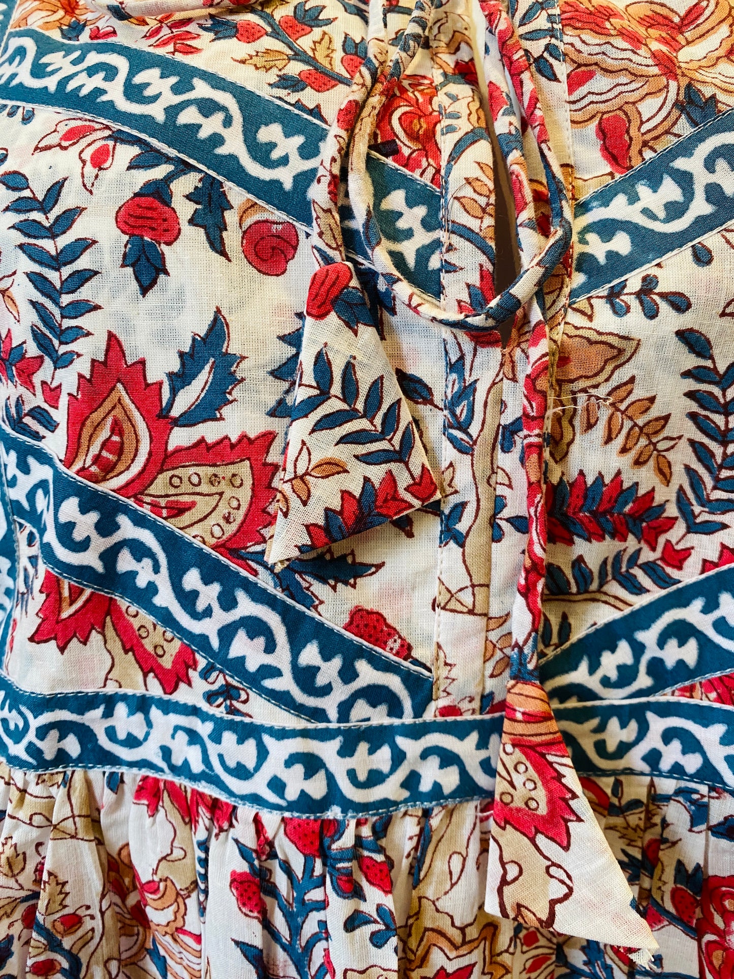 Red & Blue Vera Midi Dress