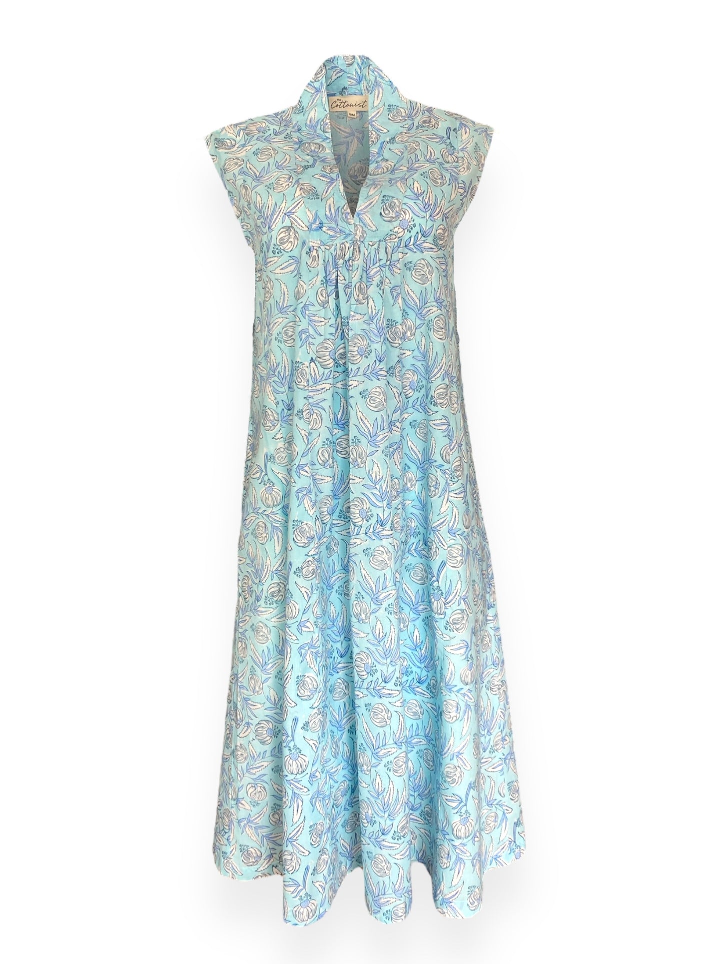 Ice Blue floral jaal Nightdress