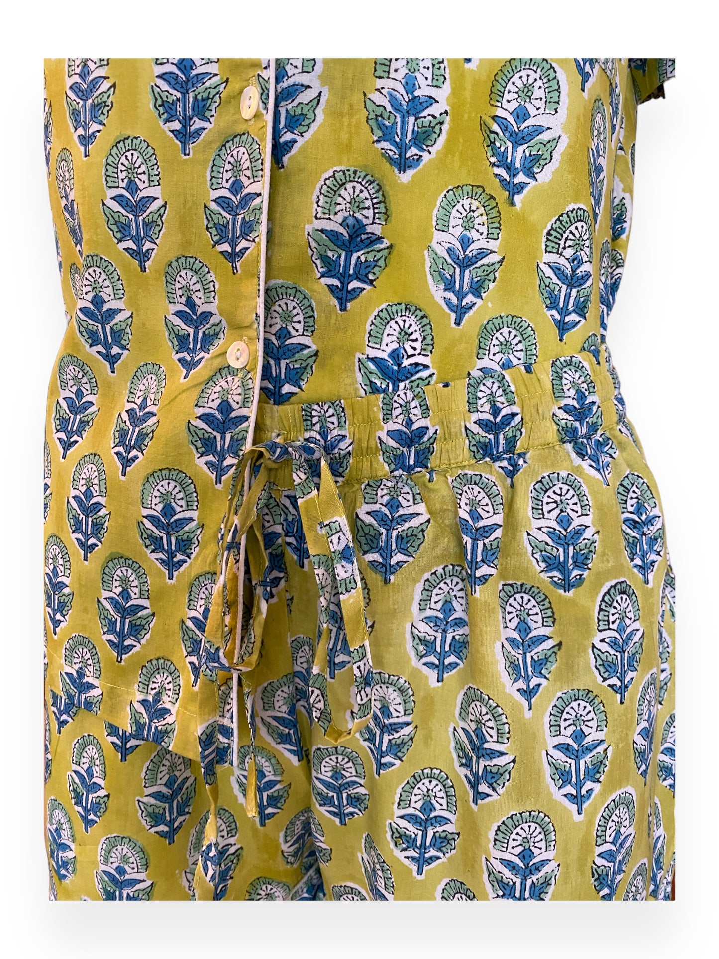 Lime green & Blue Booti Shorts set