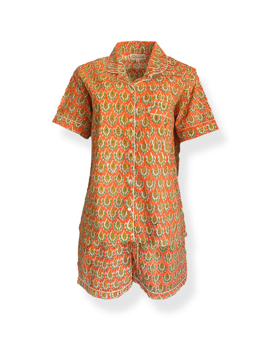 Tangerine & Green booti Shorts set