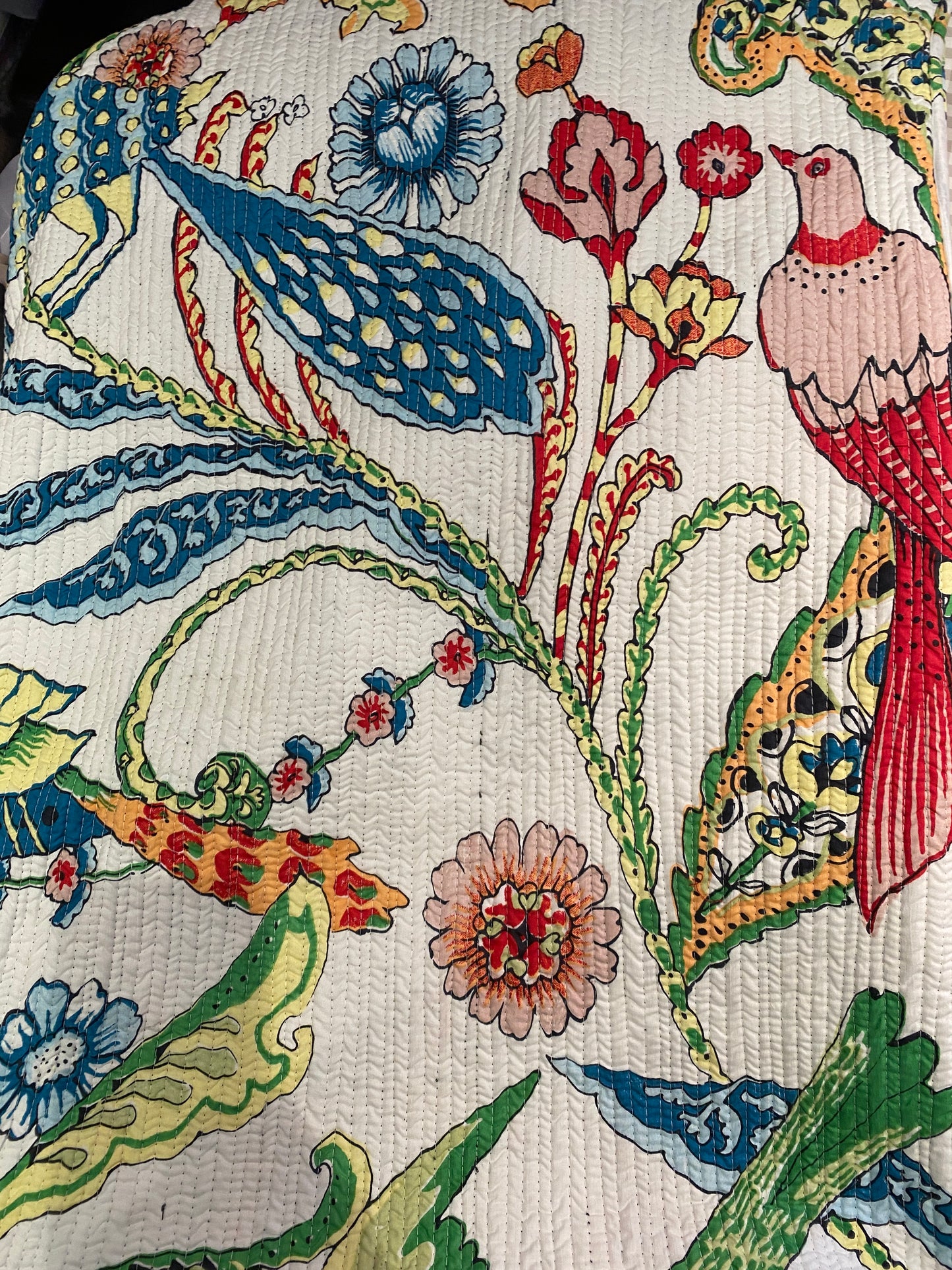 Birds of Paradise Reversible Quilted Kimono robe