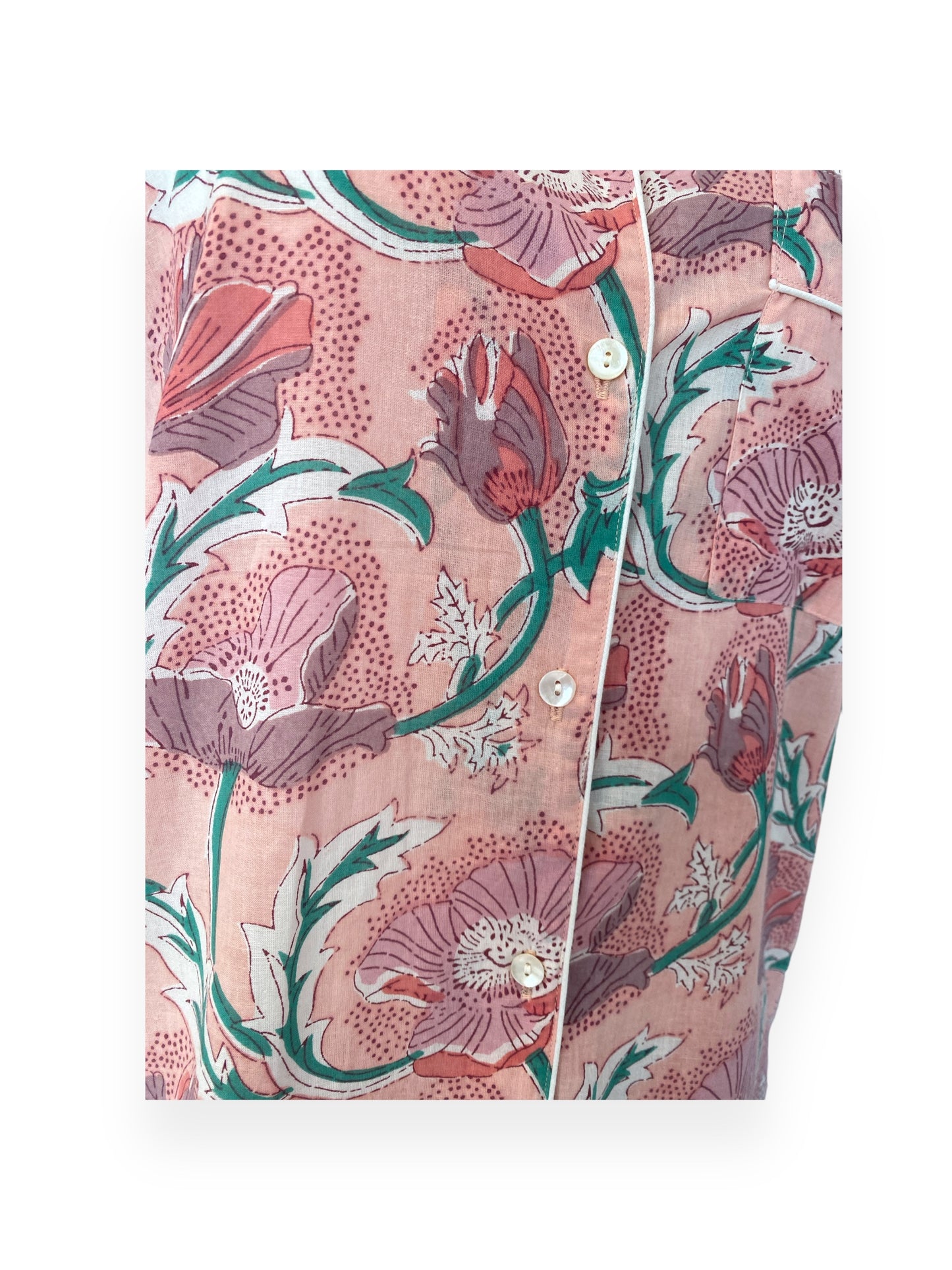 Peach Poppy floral print Pyjama set