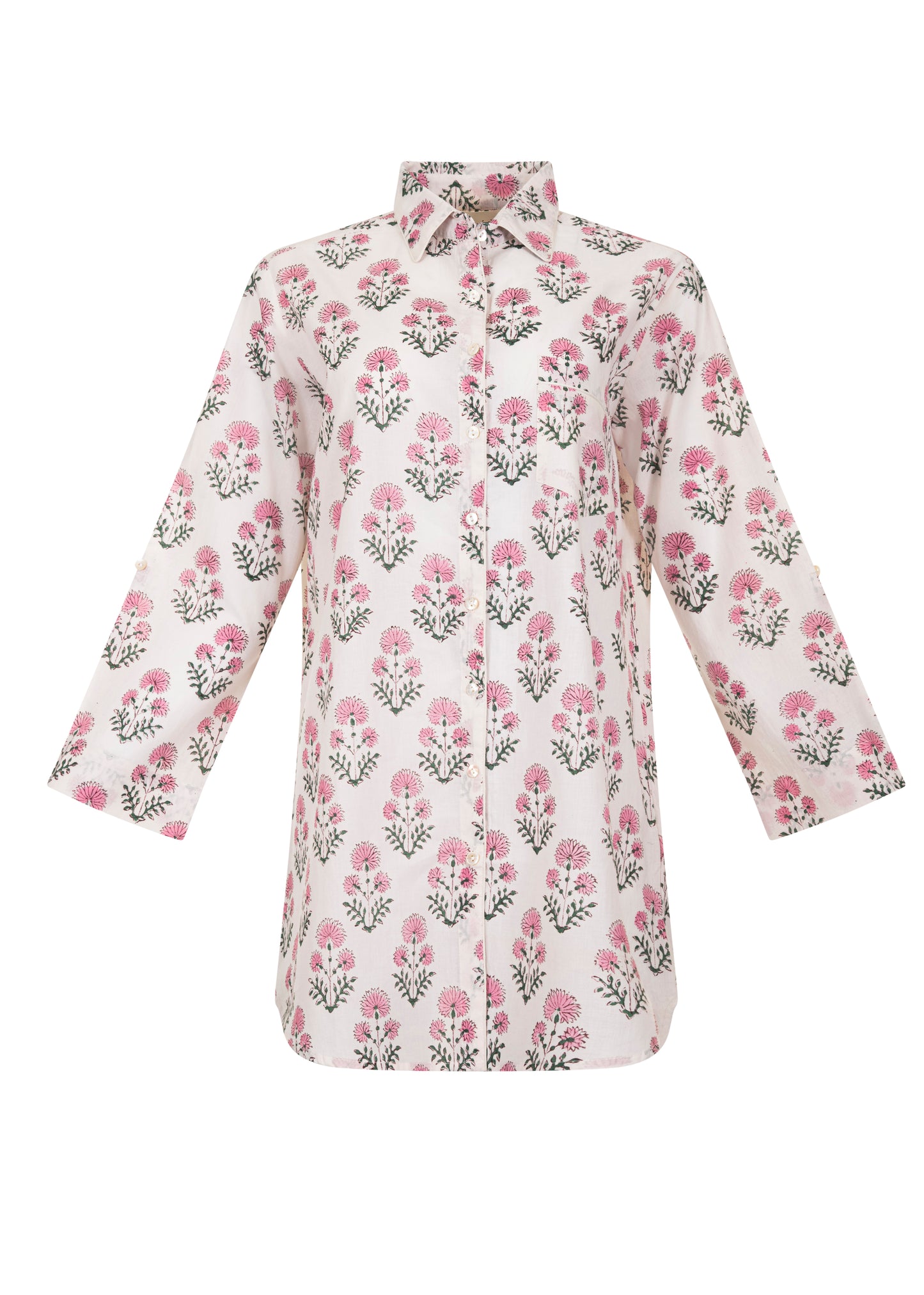 Summer Florals Block Print Nightshirt