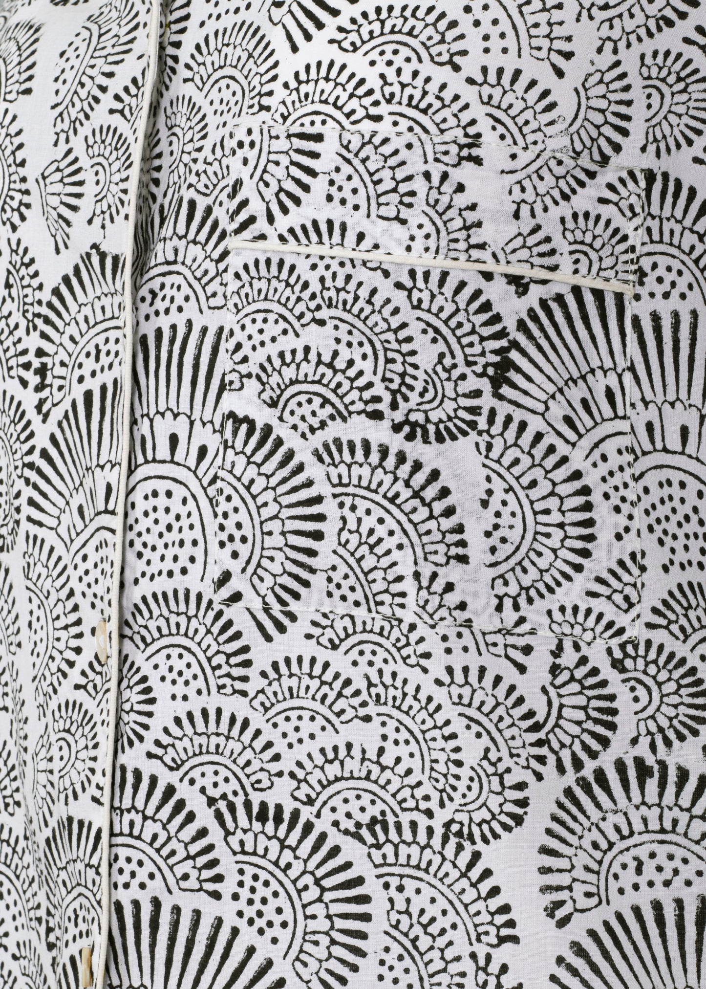 Monochrome Black & White Block Print Shorts Set