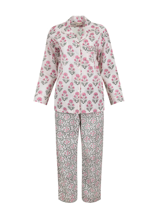 Summer Florals Block Print Pyjama Set