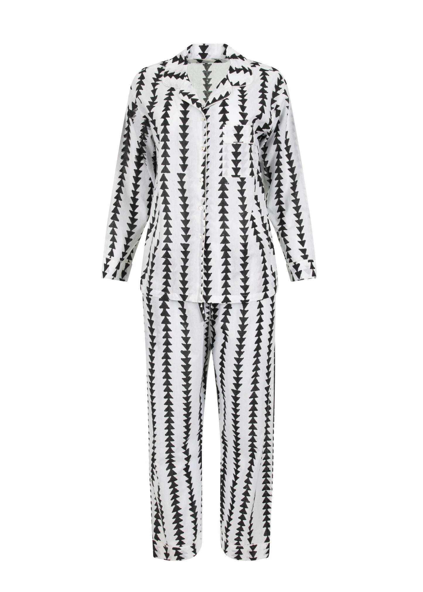 Monochrome Block Print Pyjama Set