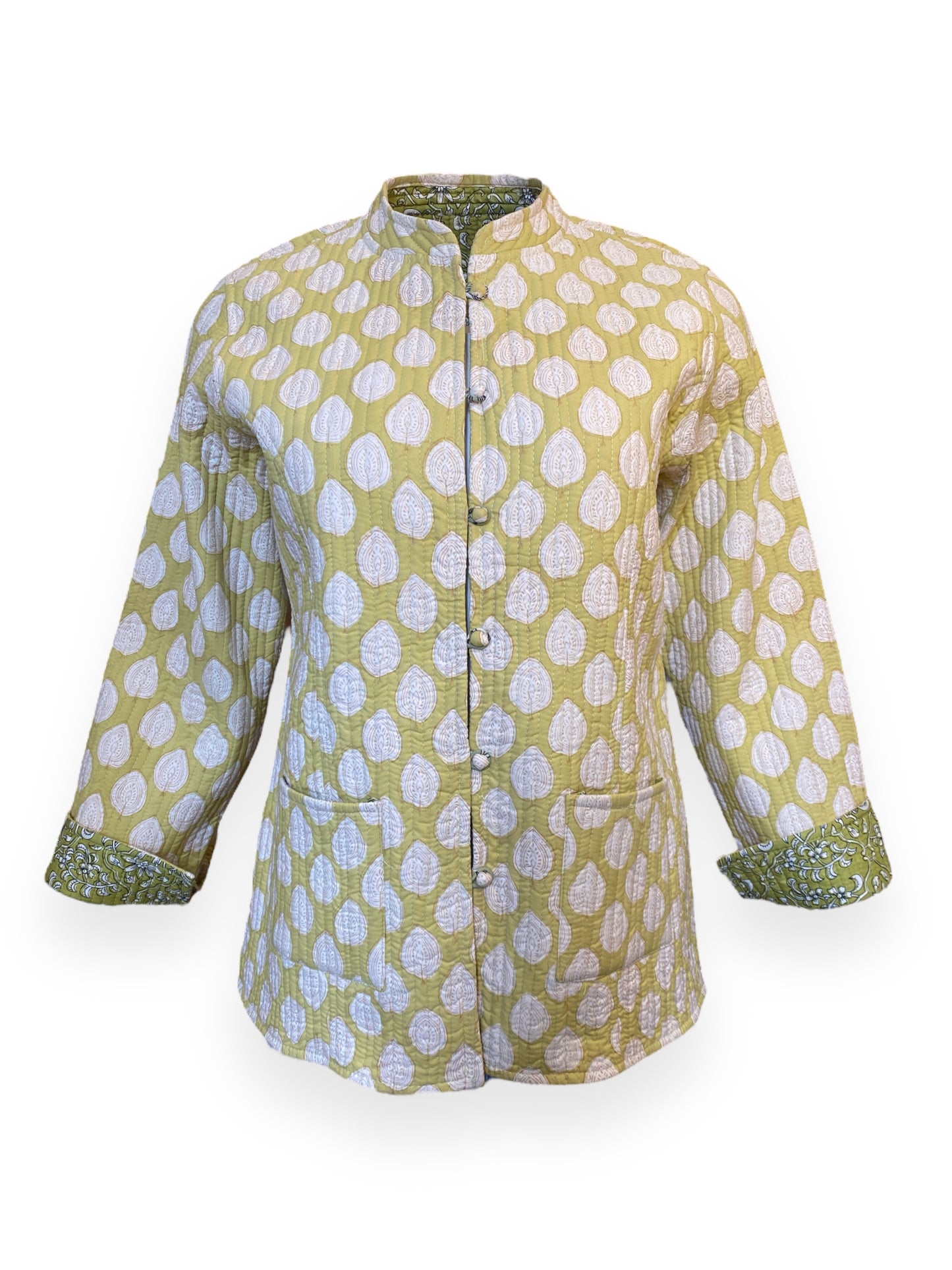 Lime Green print Reversible jacket