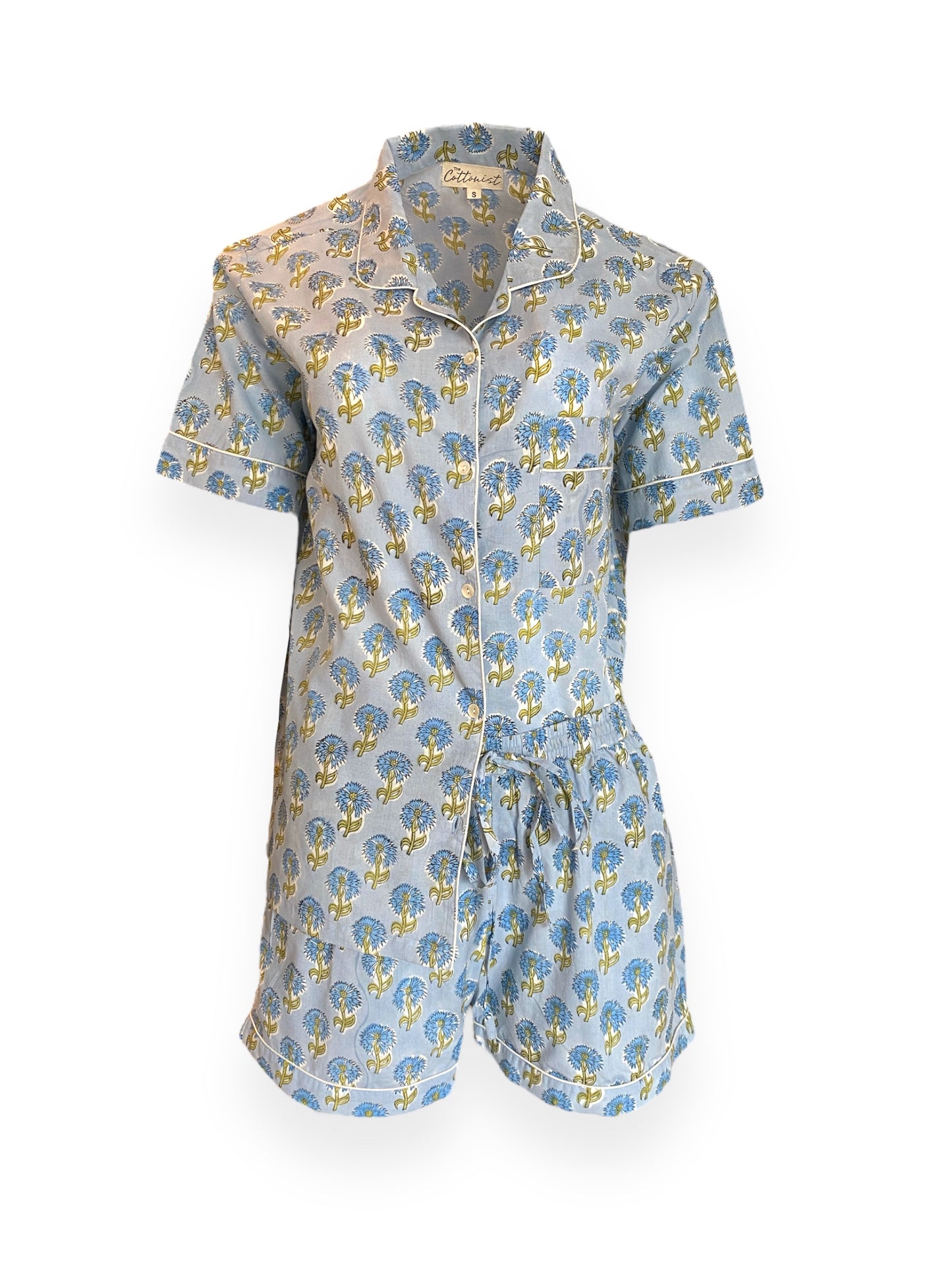 Sky blue Carnation Shorts set