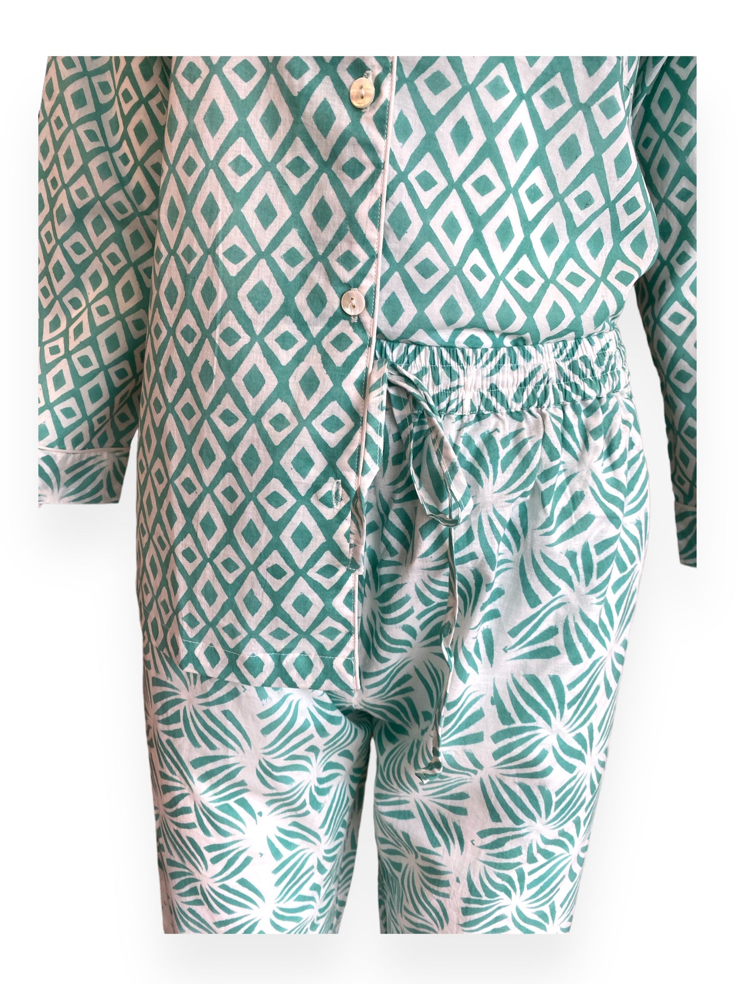 Fresh Mint handblock print Pyjama set