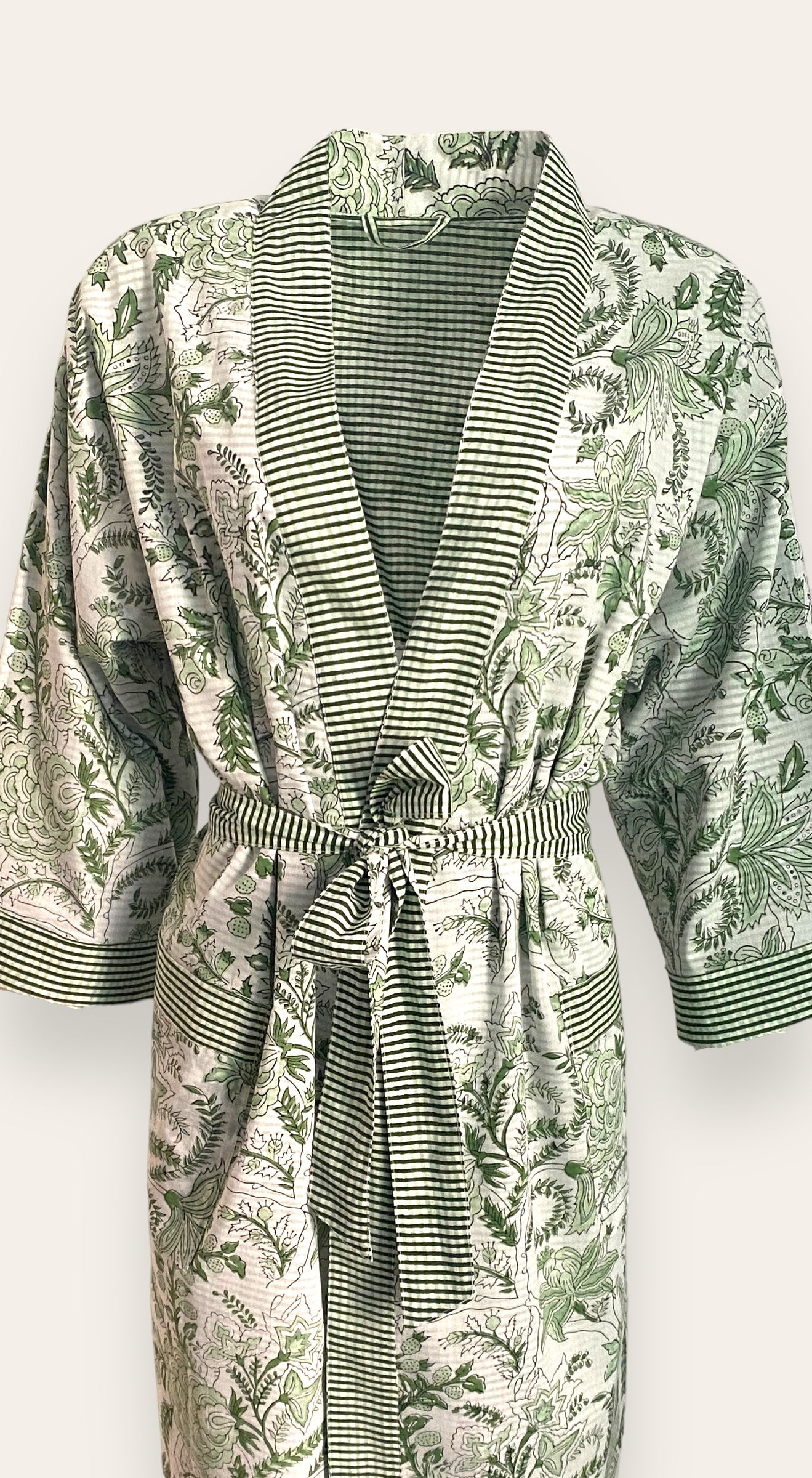 Turf Green Jungle/strip Reversible Cotton robes