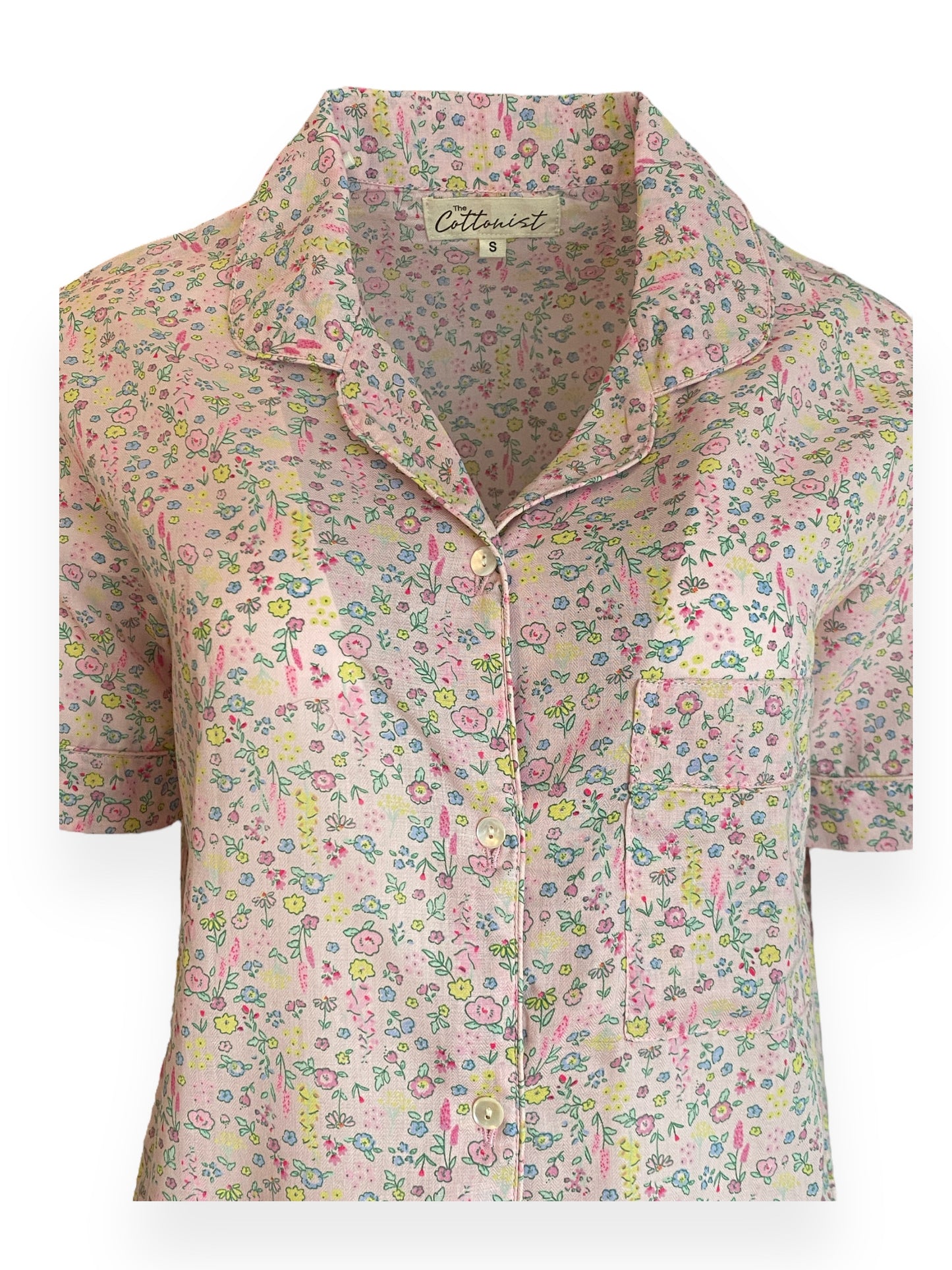 Soft Pink & Lemon Ditsy print Shorts set