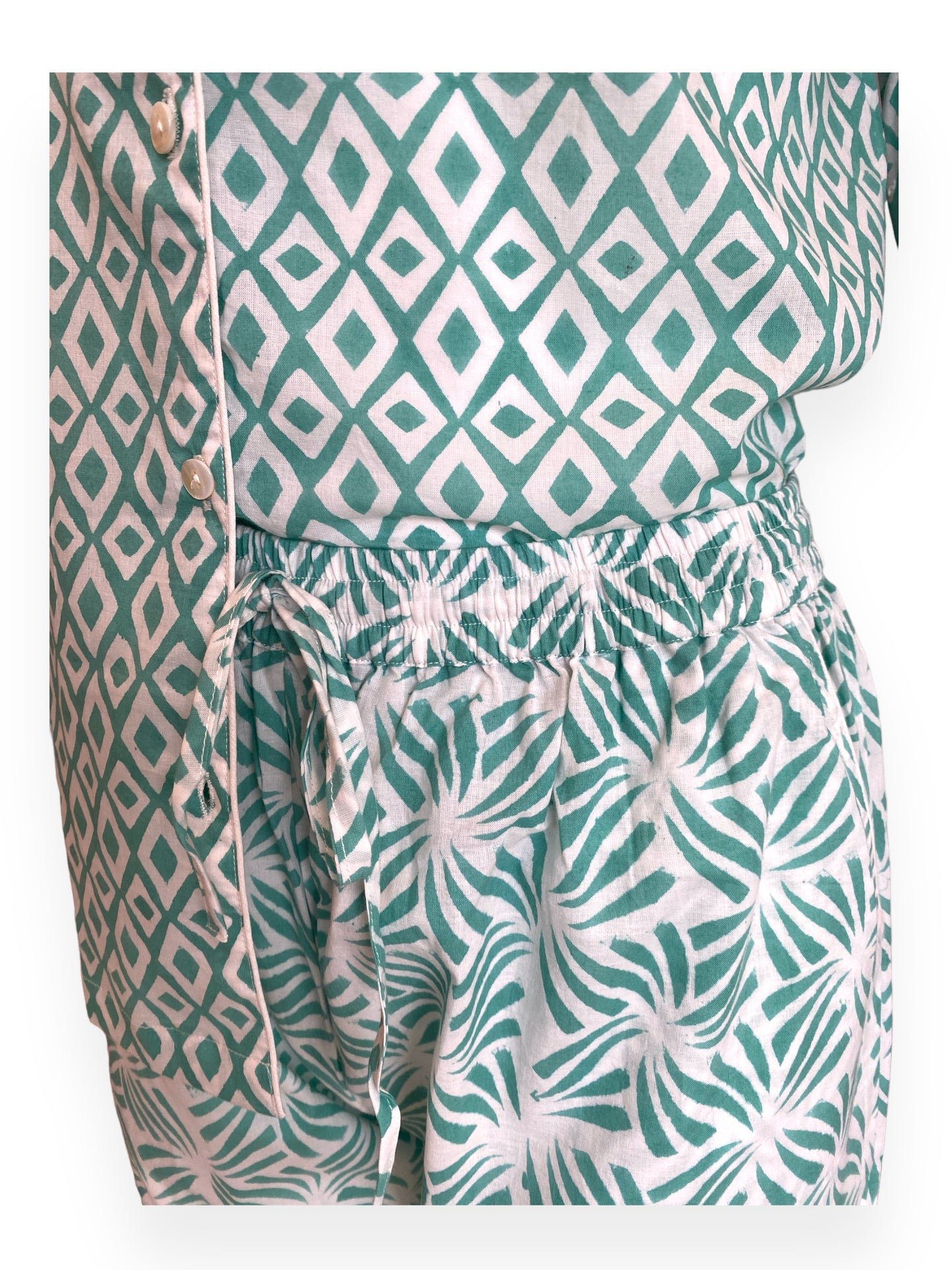 Fresh Mint handblock print Pyjama set