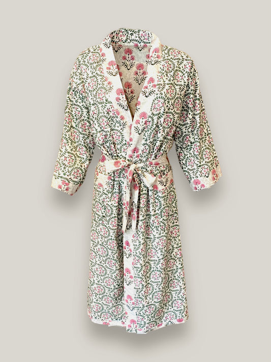 Summer Florals Reversible Cotton Robe/Kaftan