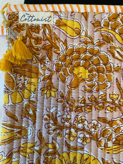 Mustard vines Tablet Quilted Sleeve