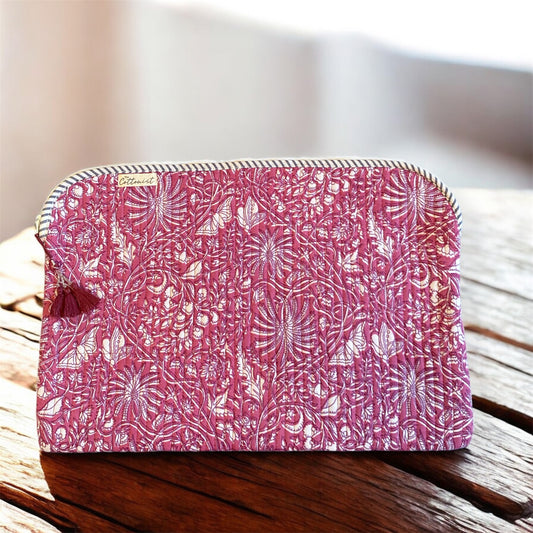 Berry Pink Jaal Quilted Laptop Sleeve