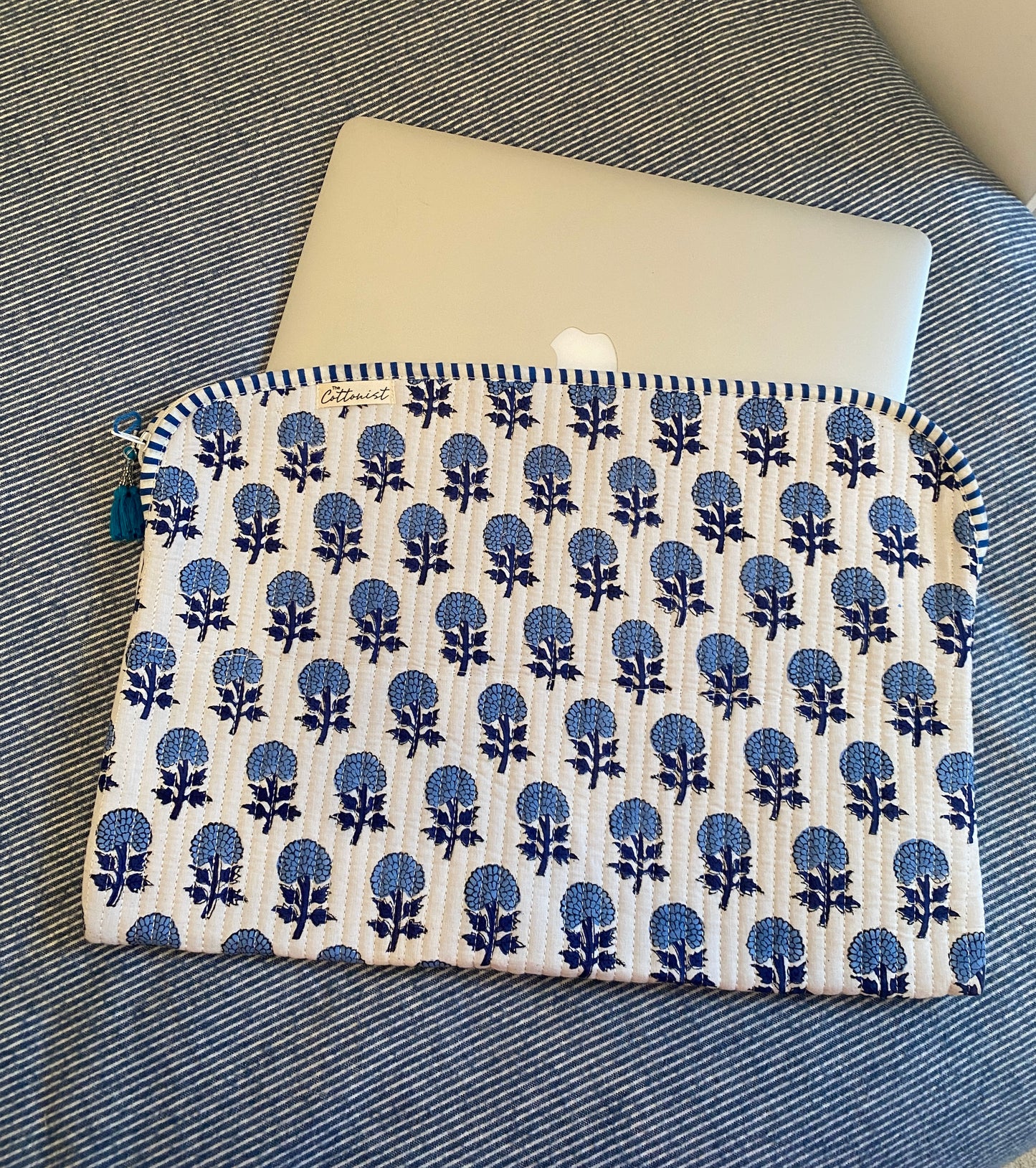 Blue Booti Quilted Laptop Sleeve