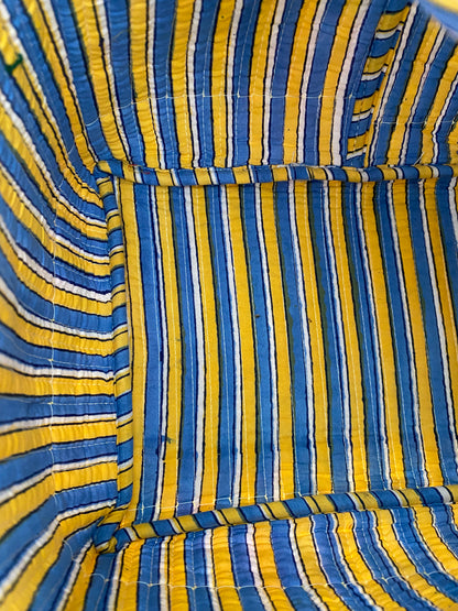 Sunlit Floral Handblock printed structured cosmetic bag / Travel kit