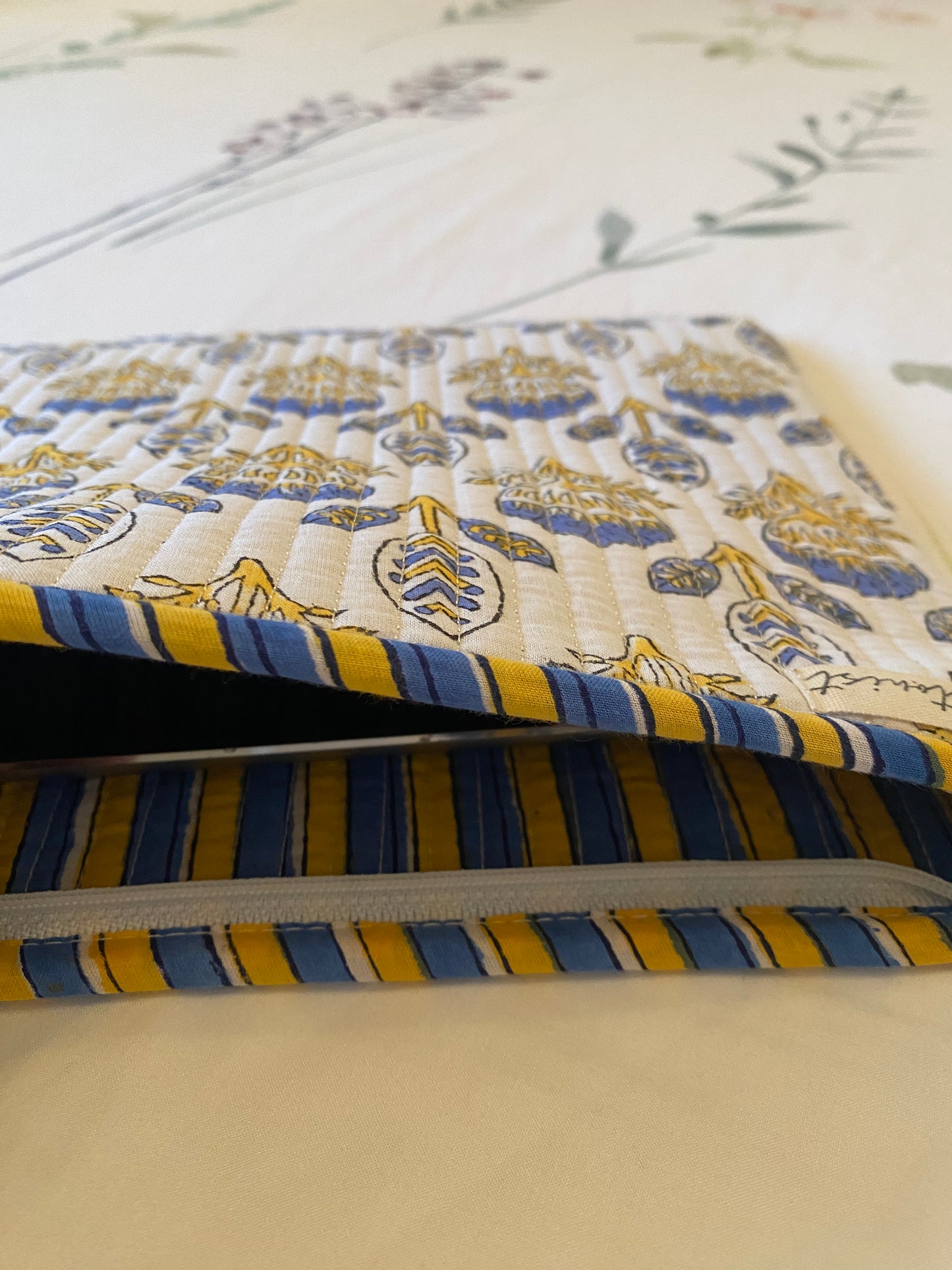 Yellow & Blue Booti Tablet Quilted Sleeve