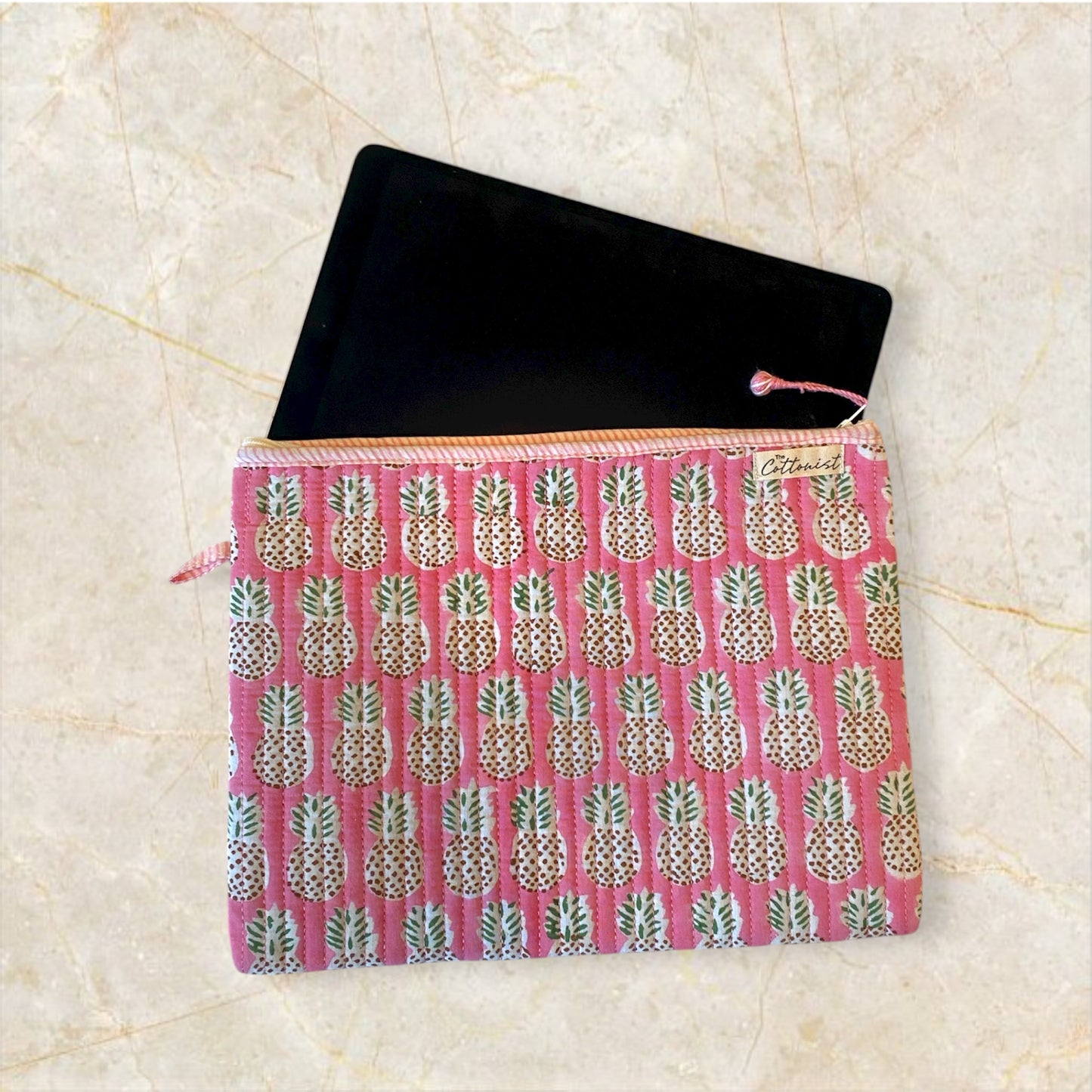 Playful Pineapple Tablet Quilted Sleeve