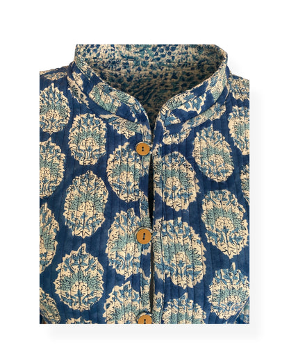Neelam(Blue) Booti print Reversible jacket