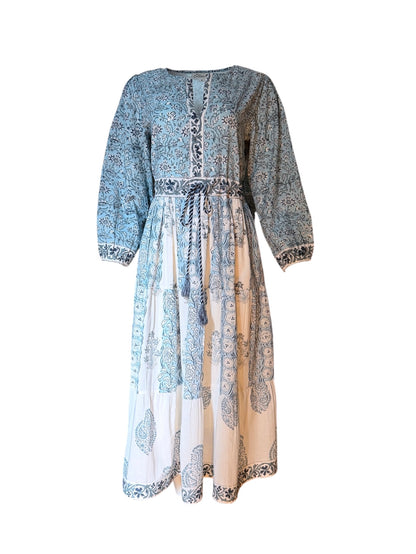 Blue Blossom Midi Dress