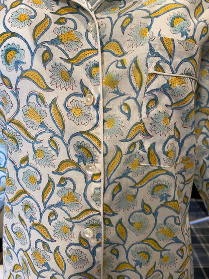 Lemonleaf handblock print Pyjama set