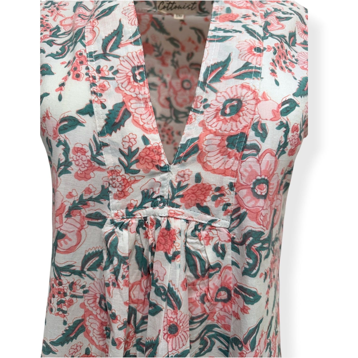 Soft Coral Sage Florals print nightdress