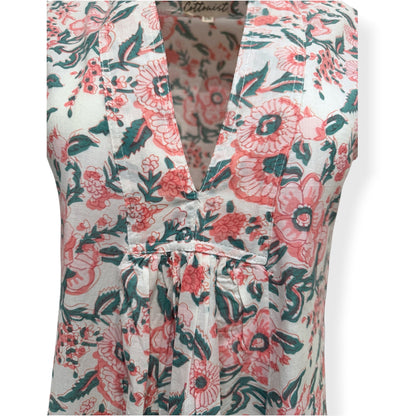 Soft Coral Sage Florals print nightdress